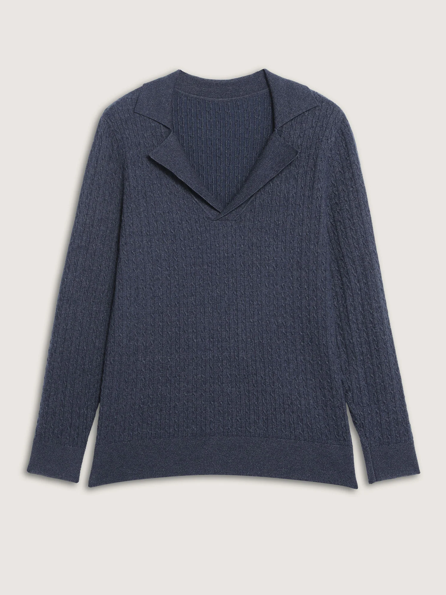 Supersoft Cable Knit Blazer Collar Fitted Pullover - Image 8