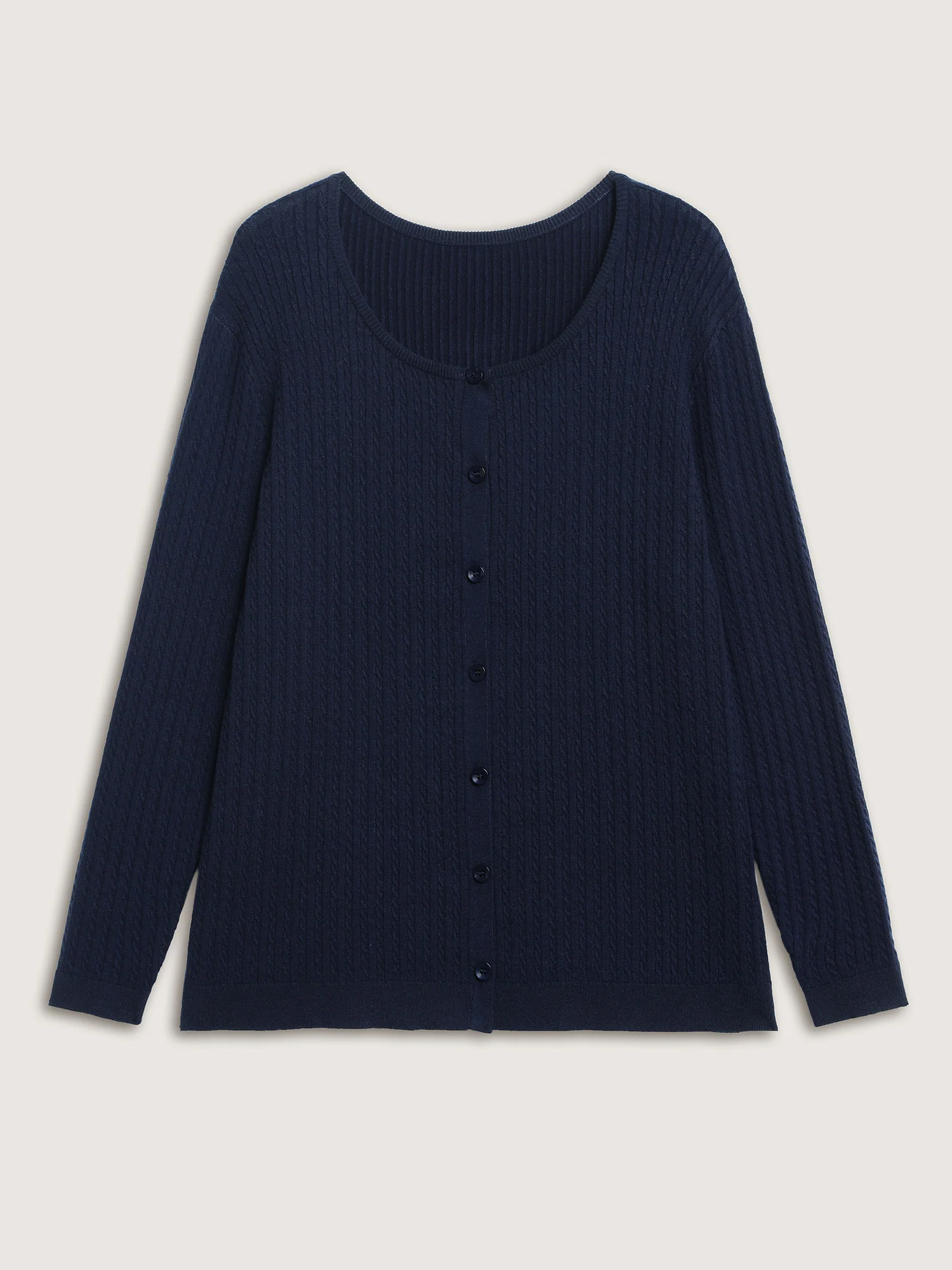 Supersoft Cable Knit Button Solid Cardigan - Image 7