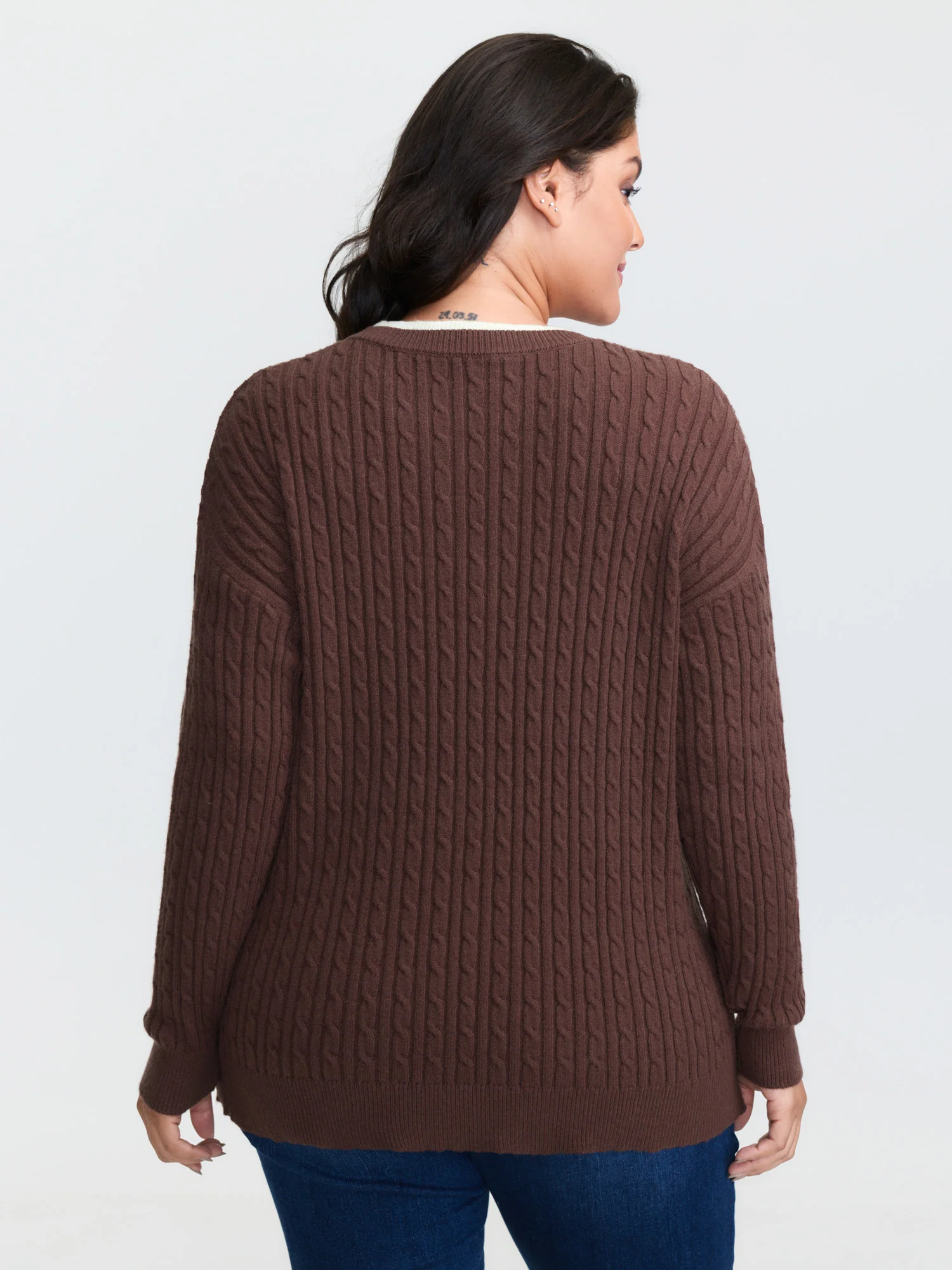 Supersoft Cable Knit Henley Pullover - Image 4