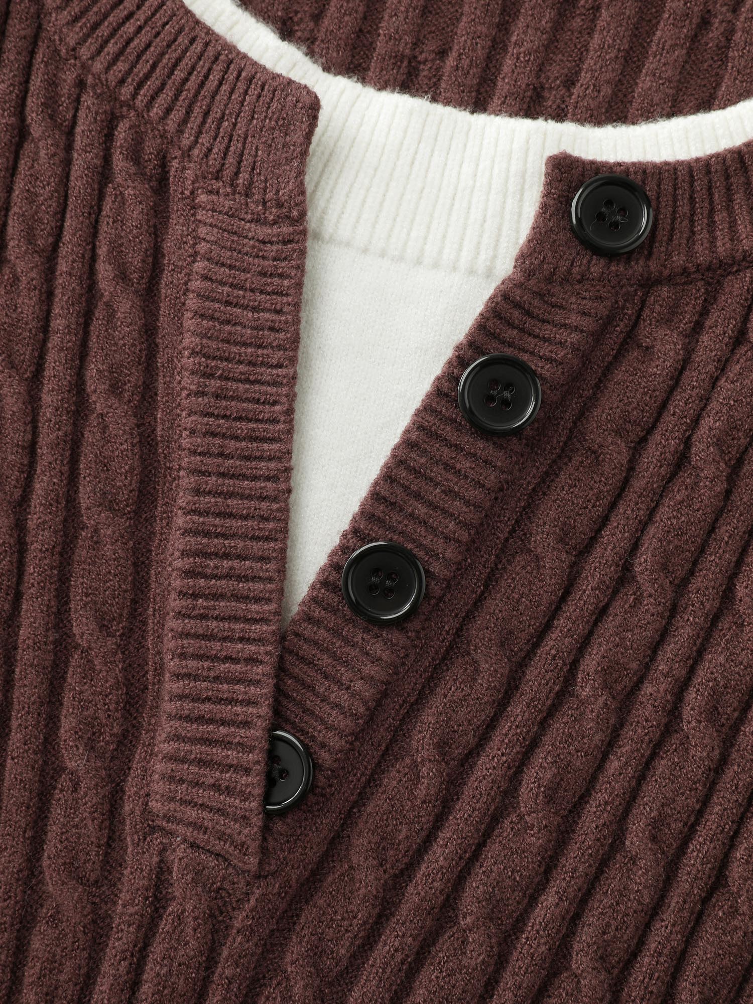 Supersoft Cable Knit Henley Pullover - Image 6