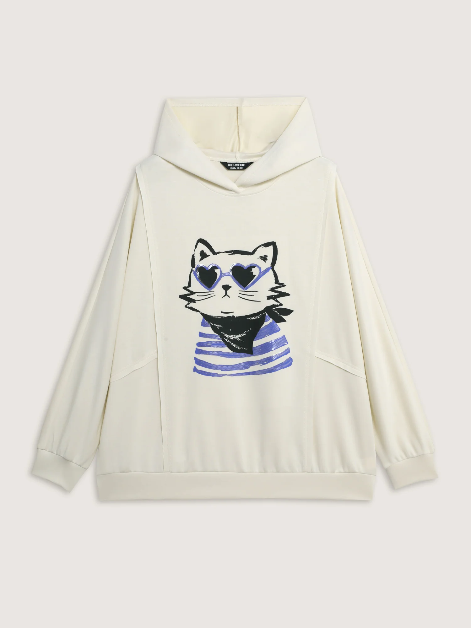 Supersoft Cat Embroidered Sequin Hoodie - Image 6