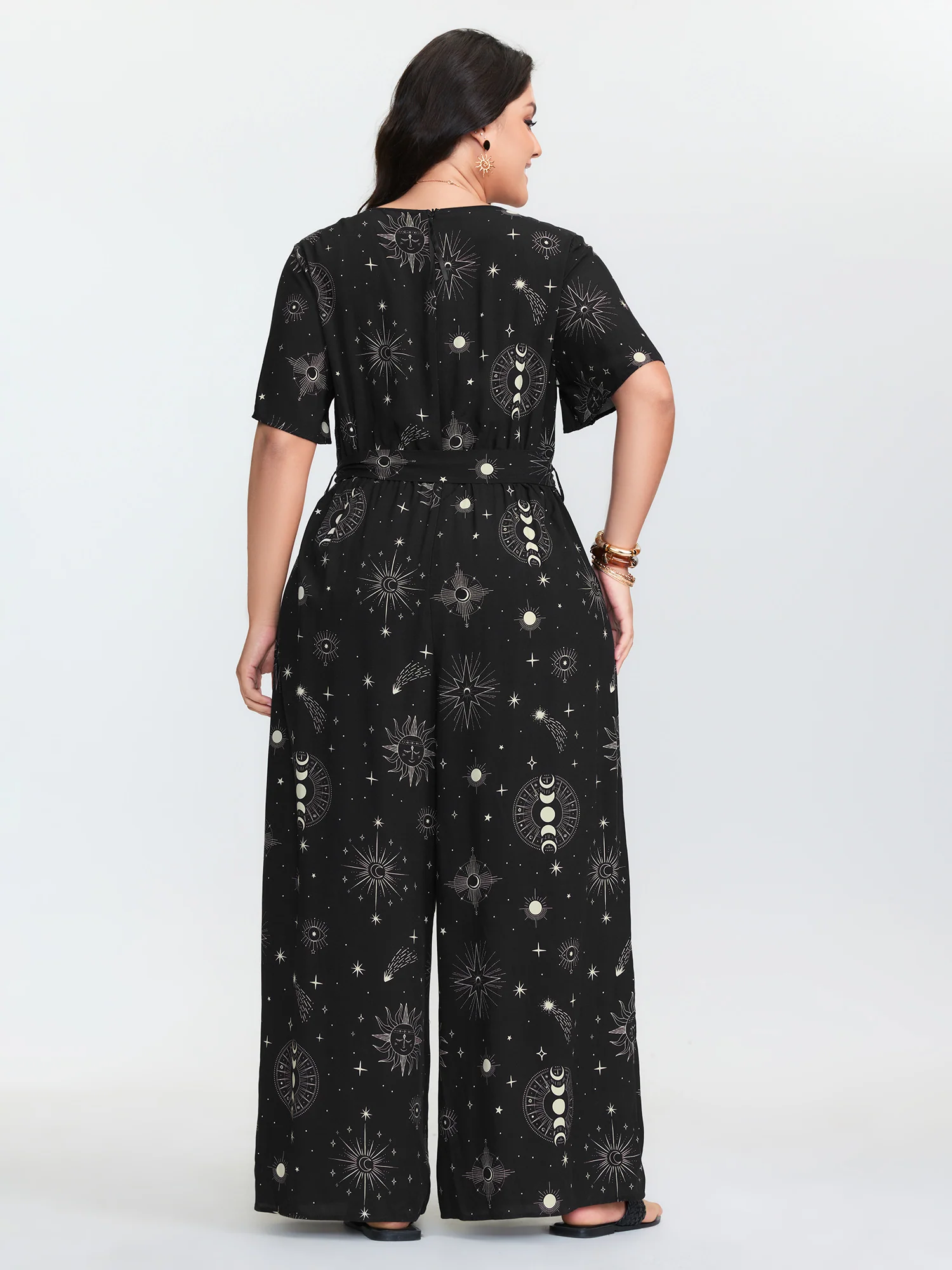 Supersoft Celestial Print Waist-Tie Jumpsuit - Image 4