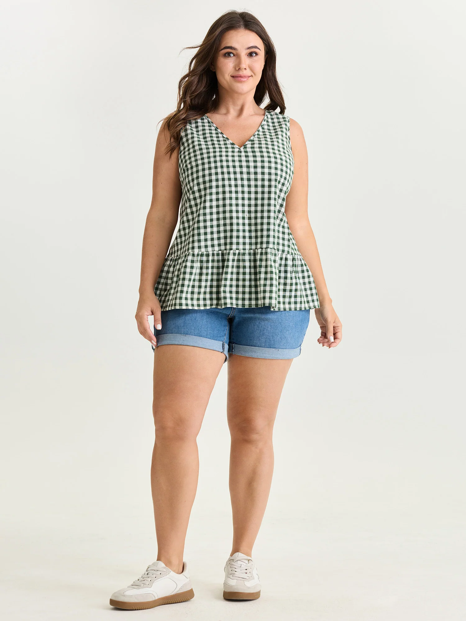 Supersoft Check Print Open Back Blouse - Image 3