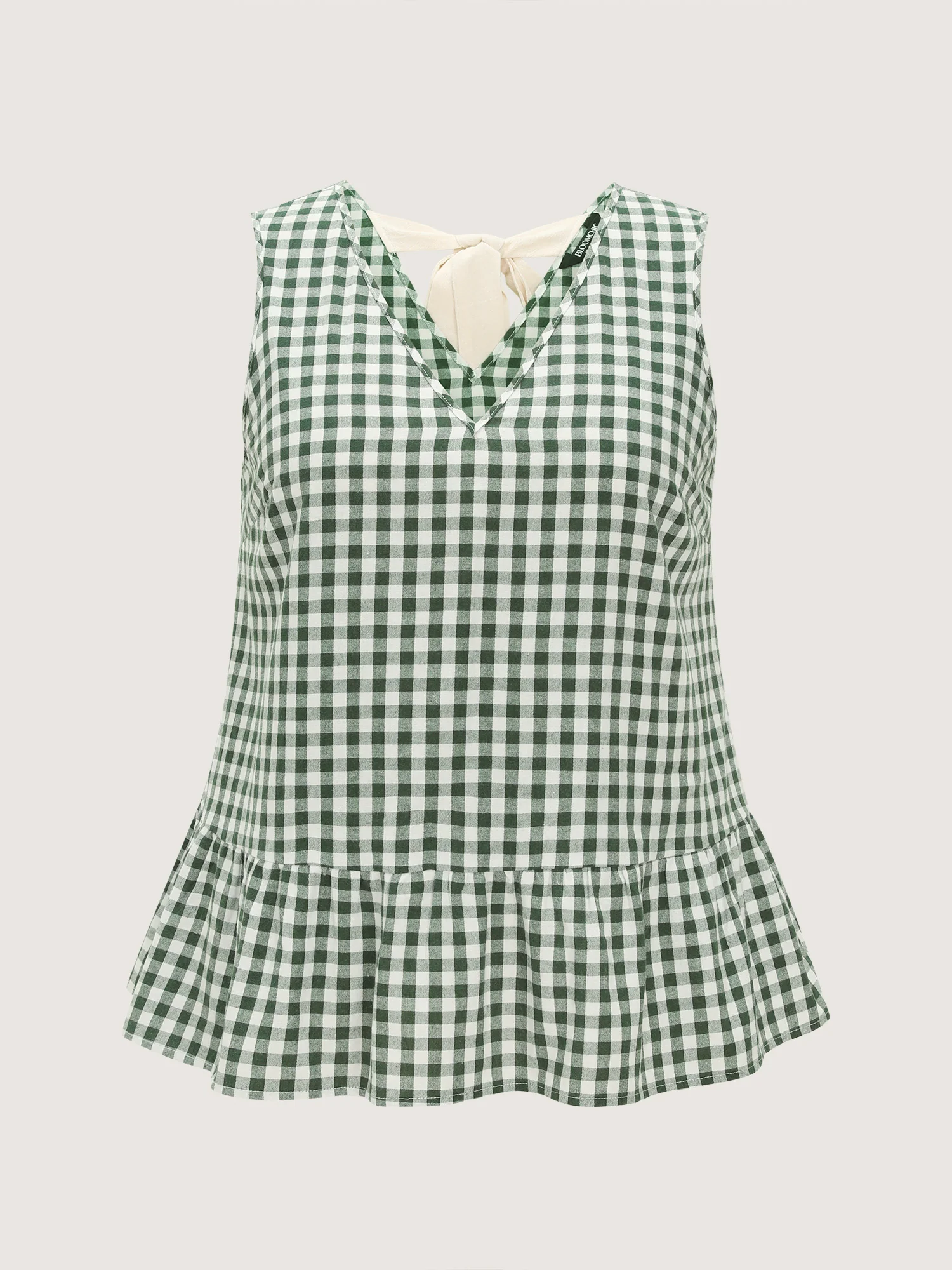 Supersoft Check Print Open Back Blouse - Image 6