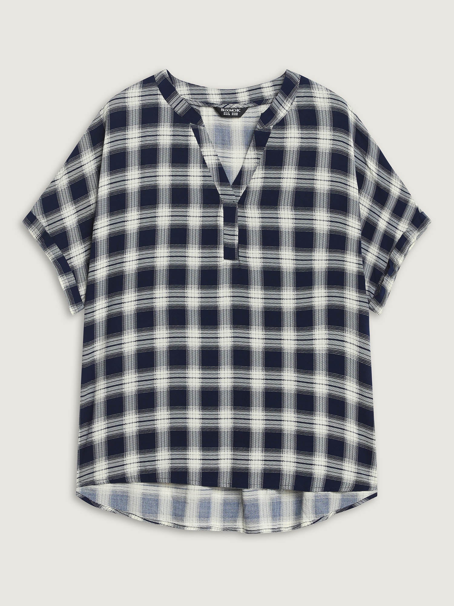 Supersoft Checkered Print Cuffed Sleeve Blouse - Image 5