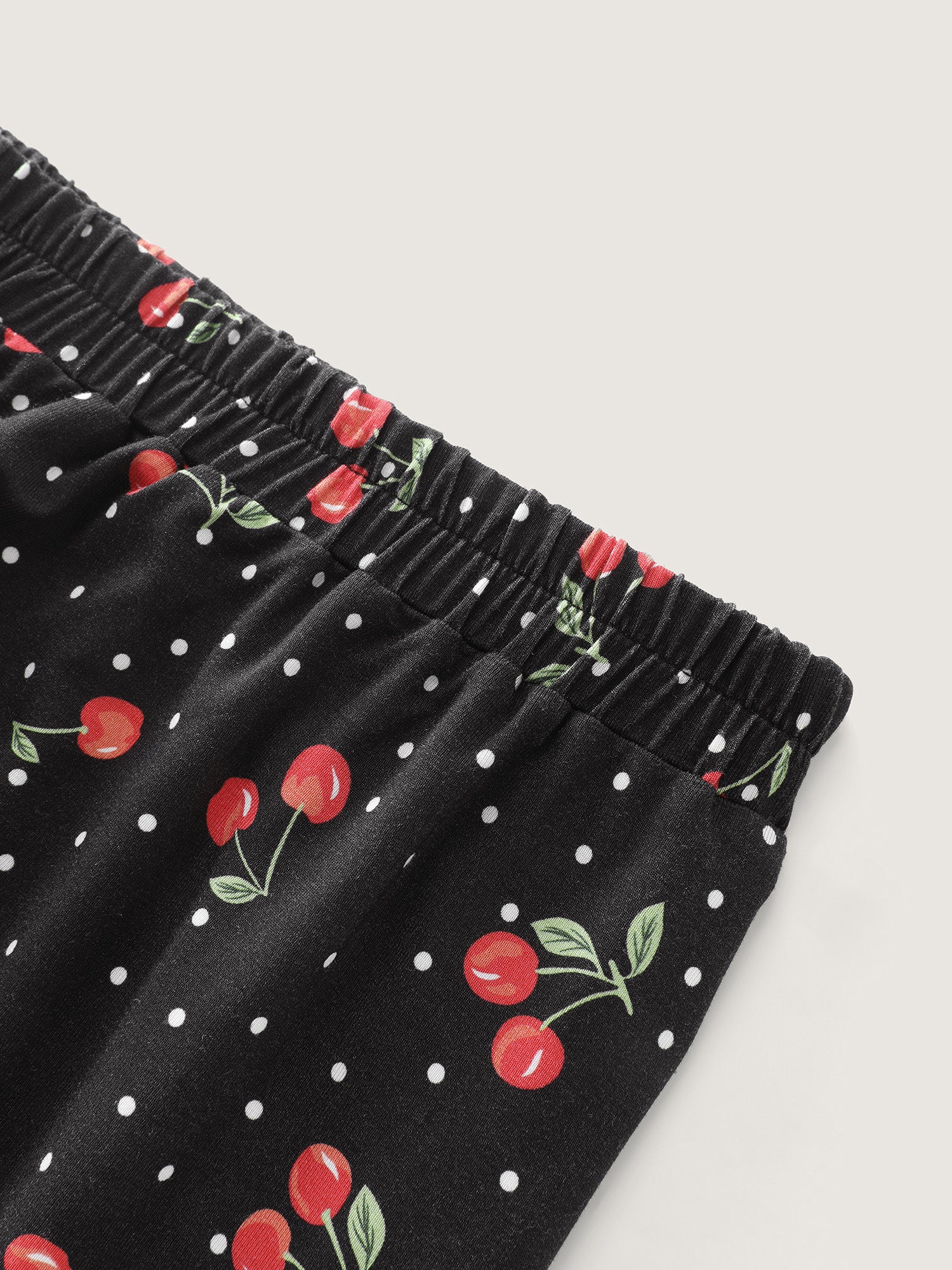 Supersoft Cherry Print Lace Trim Pockets Lounge Set - Image 10