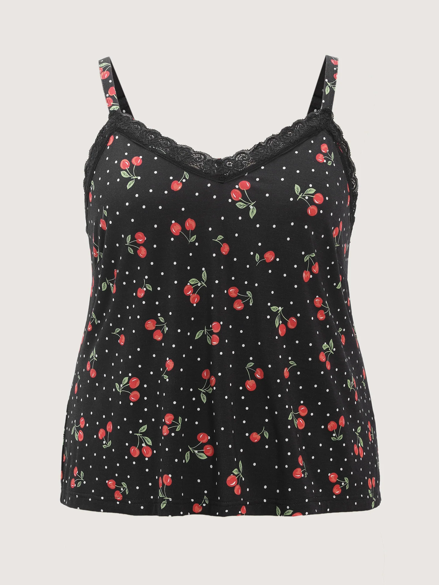 Supersoft Cherry Print Lace Trim Pockets Lounge Set - Image 7
