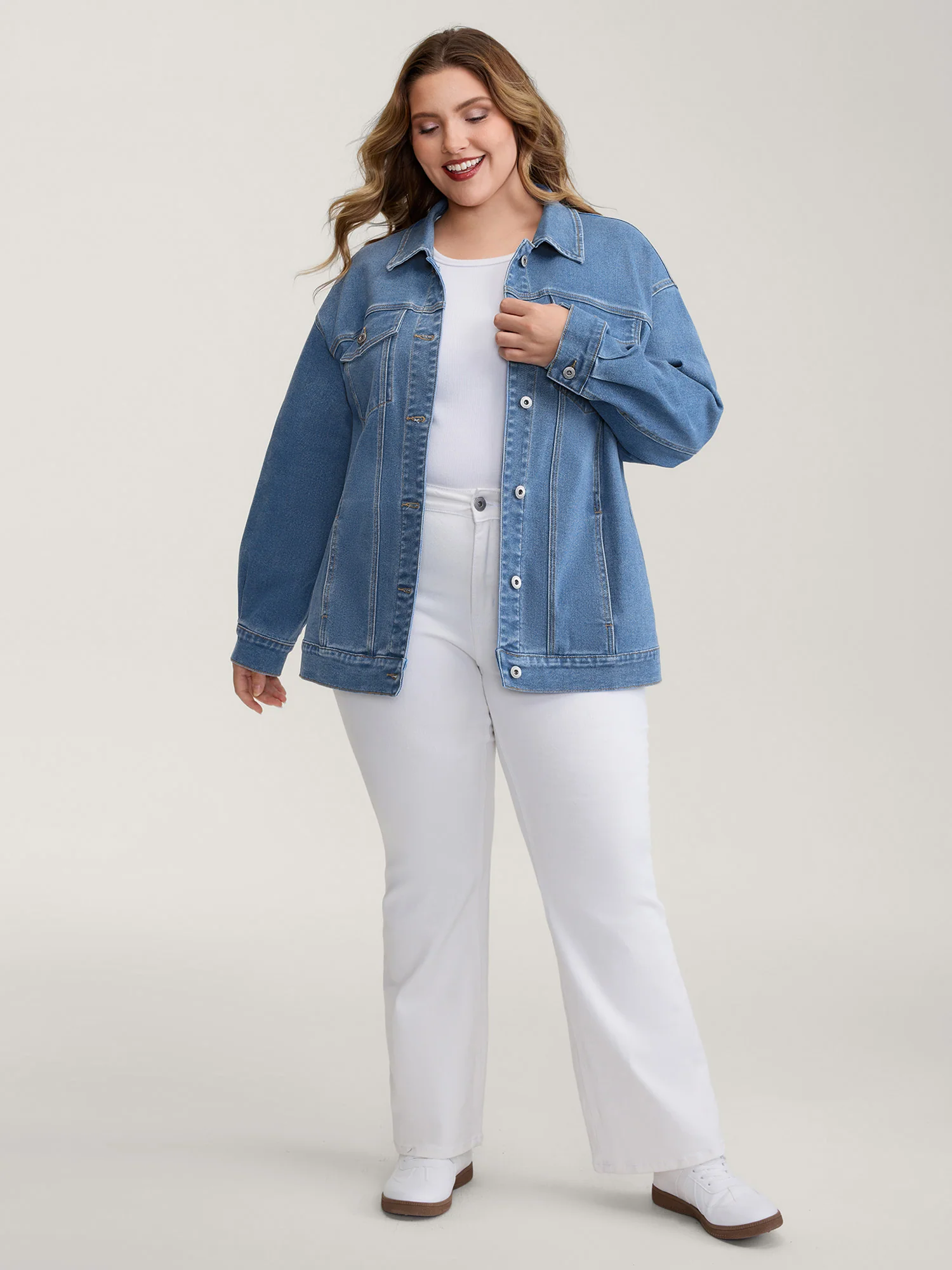 Supersoft Chest Flaps Button-Down Denim Jacket - Image 3