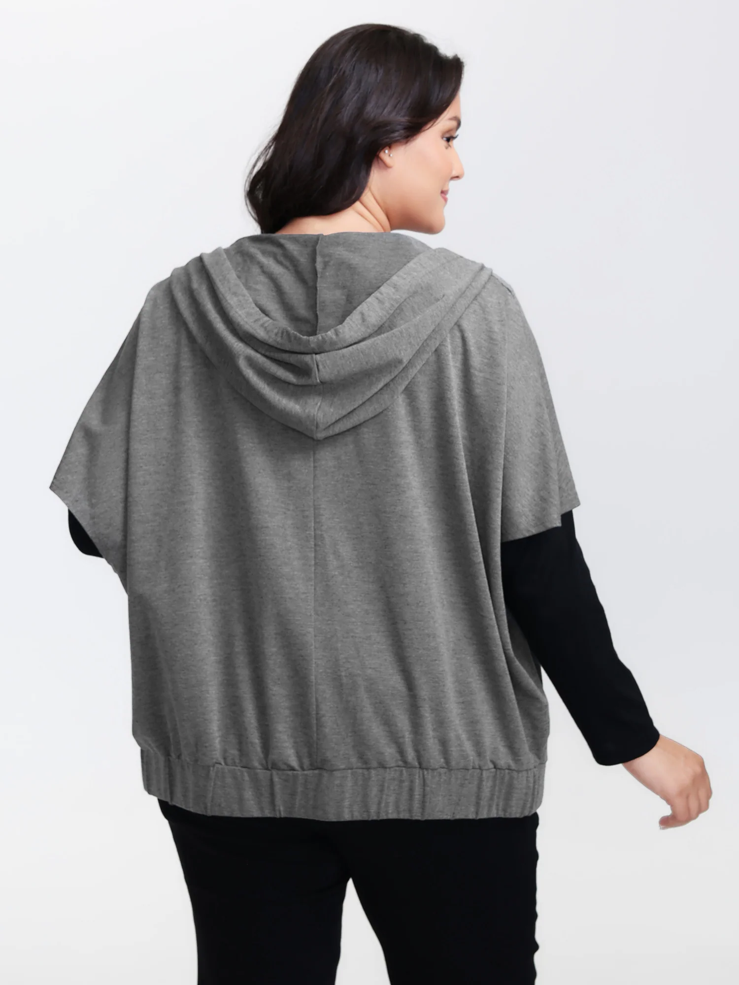 Supersoft Cloak Style Zipper Hooded Jacket - Image 6