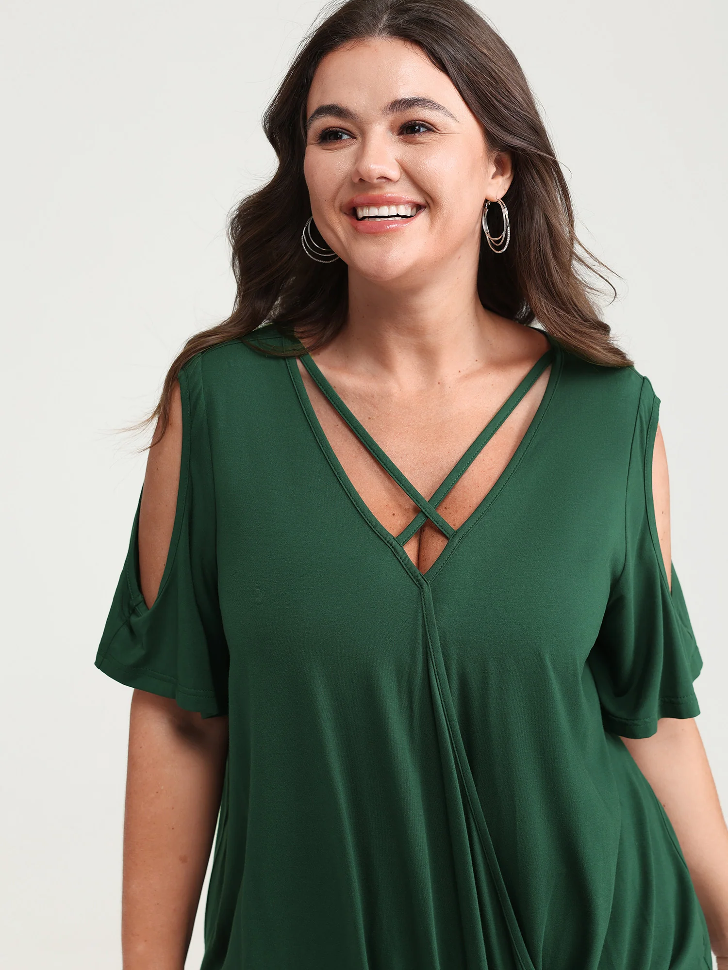 Supersoft Cold-Shoulder Knit Flowy Top