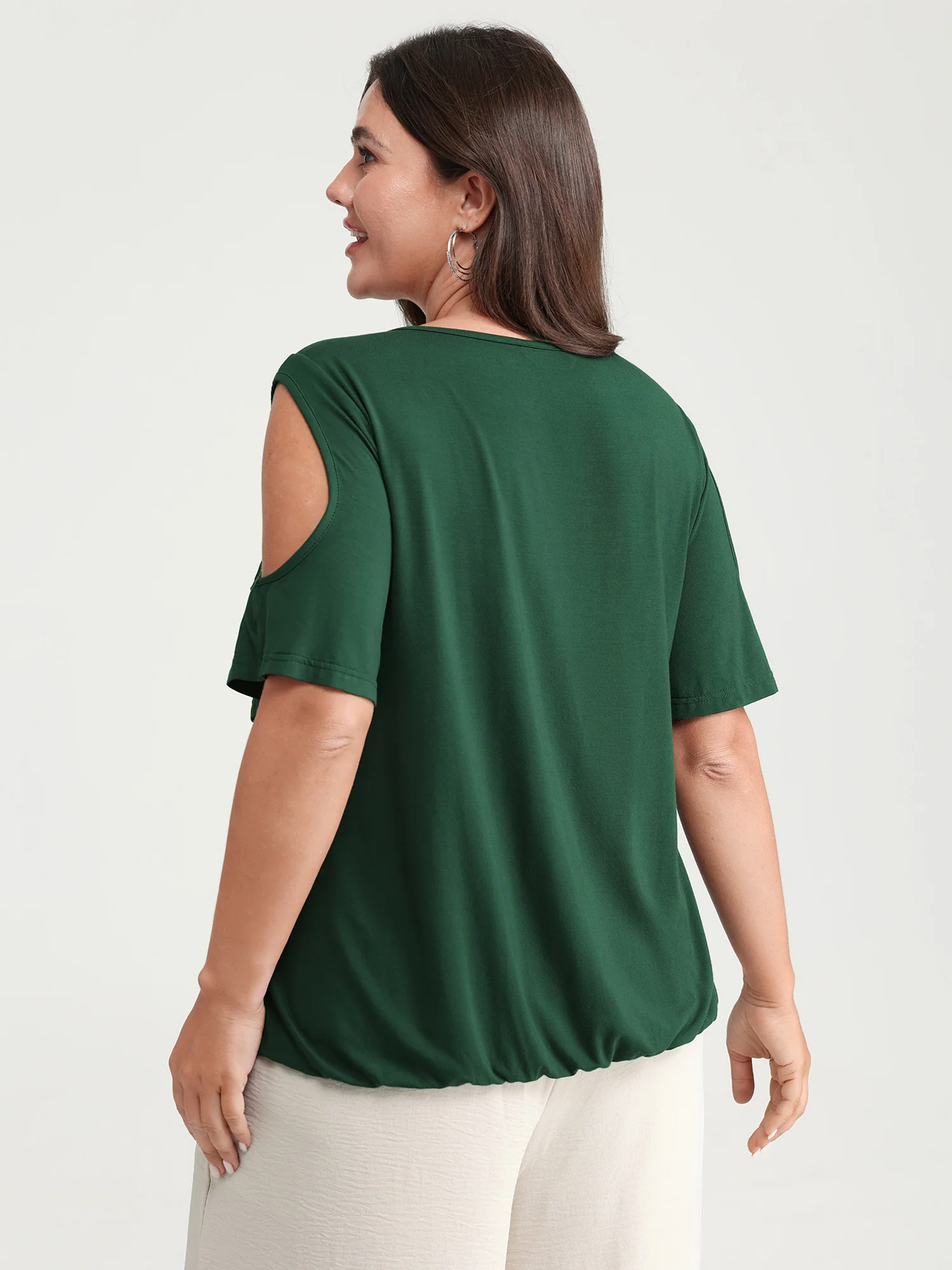 Supersoft Cold-Shoulder Knit Flowy Top - Image 4