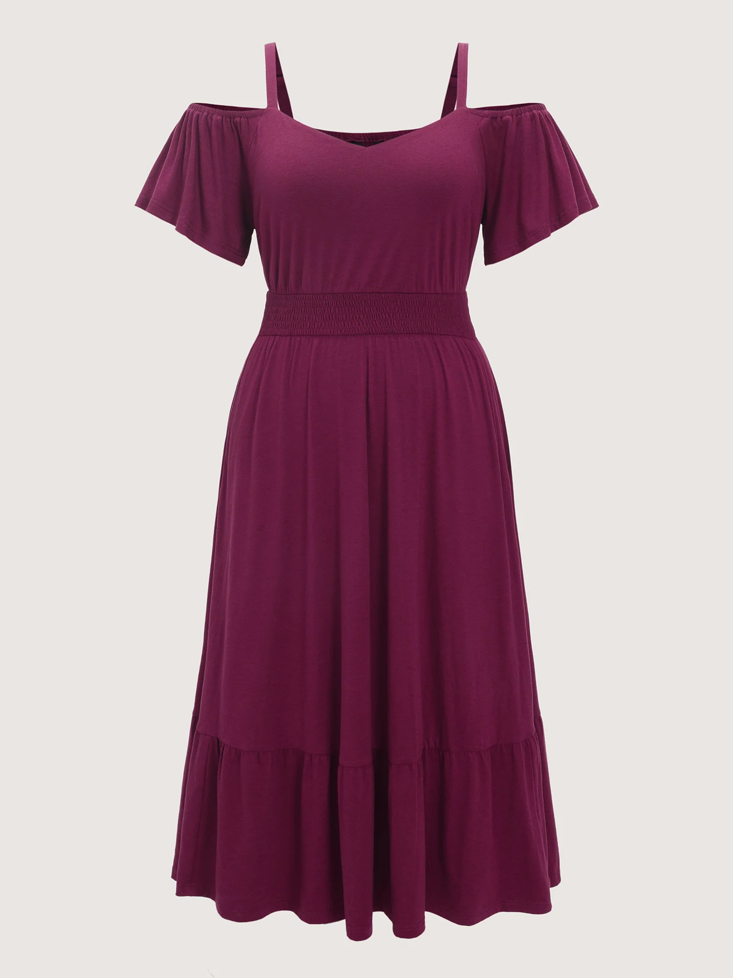 Supersoft Cold-Shoulder Shirred Waist Maxi Dress - Image 6