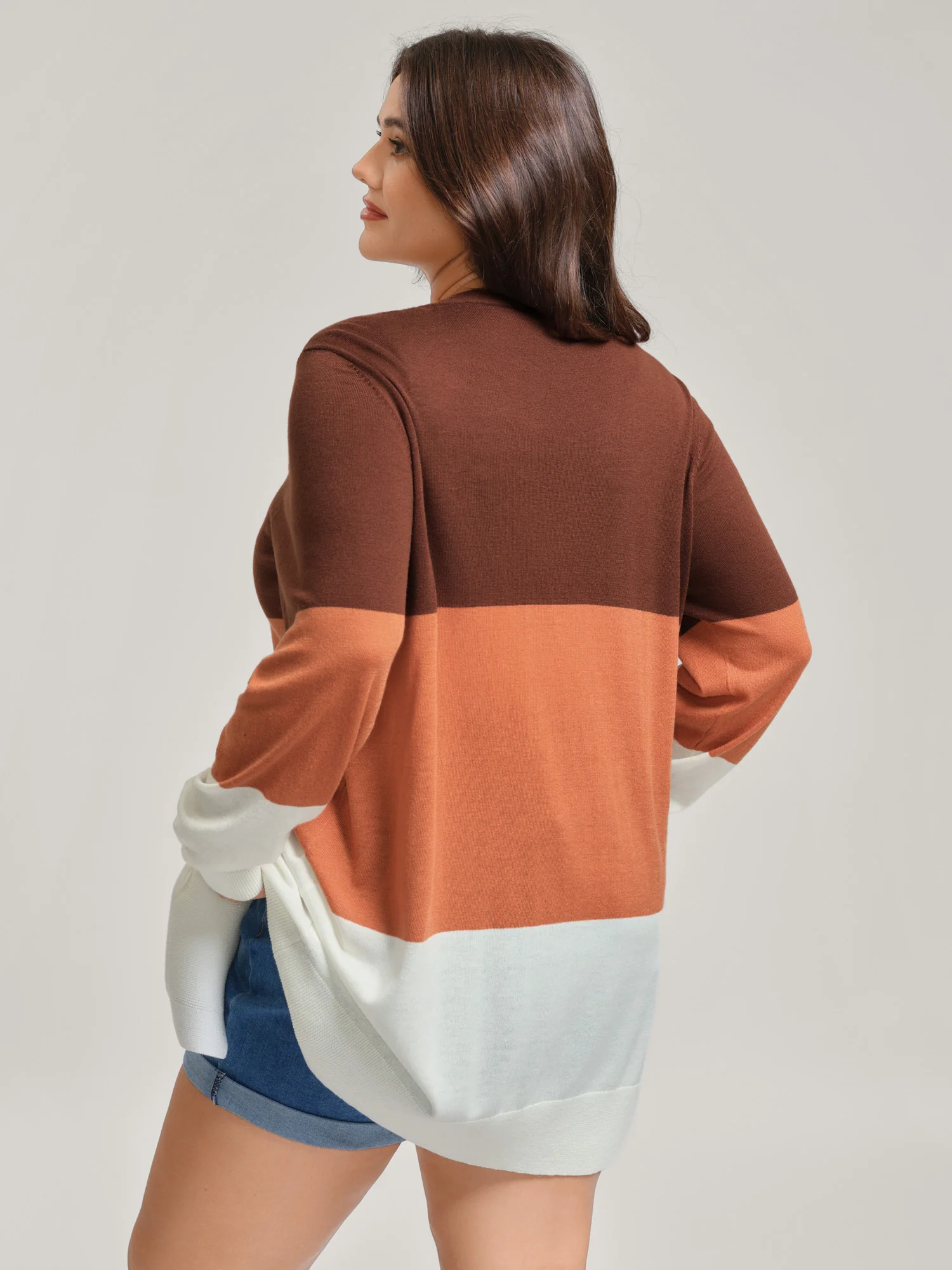 Supersoft Color Block Front-Open Lightweight Cardigan - Image 4