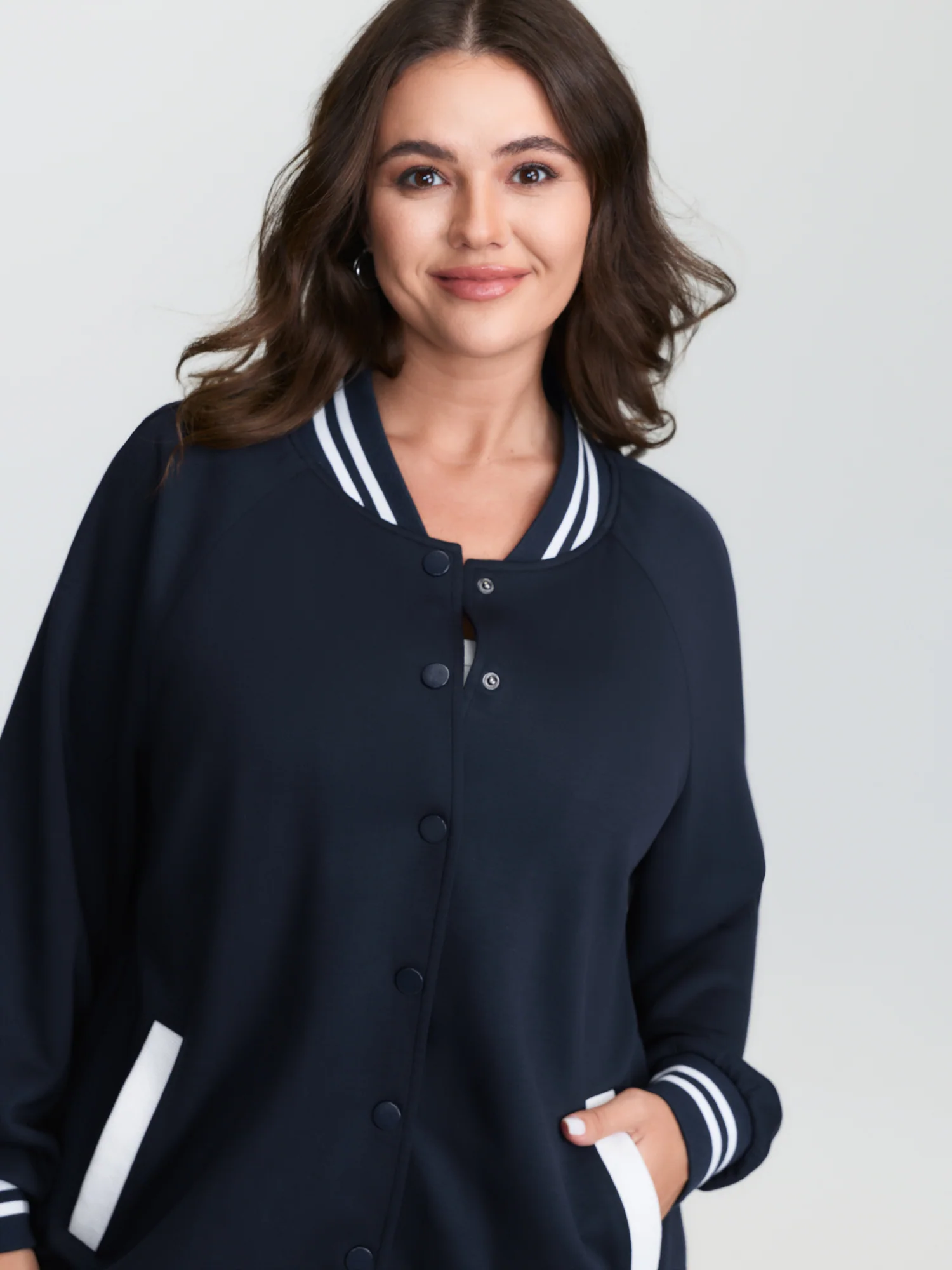 Supersoft Color Contrast Bomber Jacket - Image 2