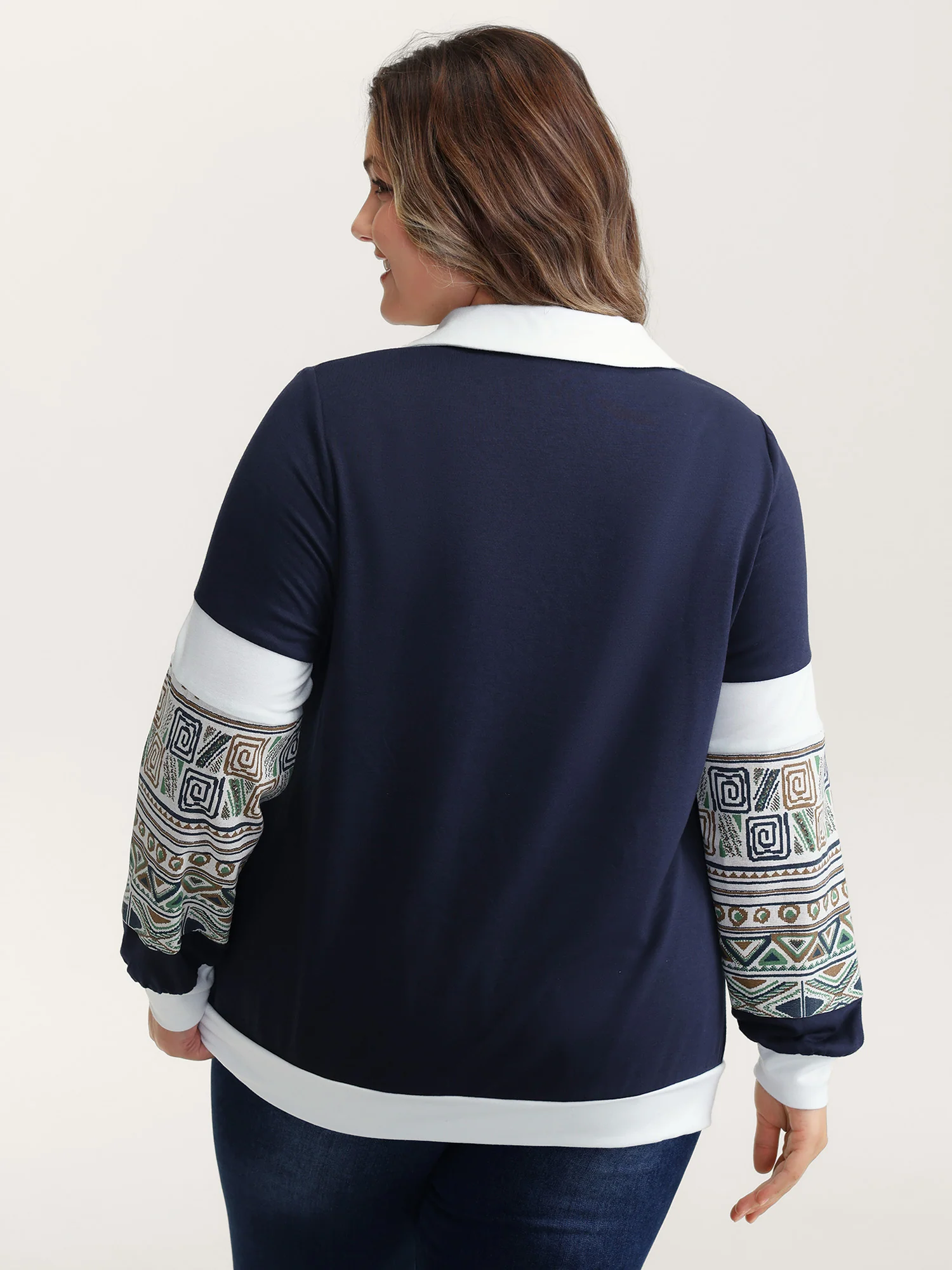 Supersoft Color Contrast Collar Sweatshirt - Image 4