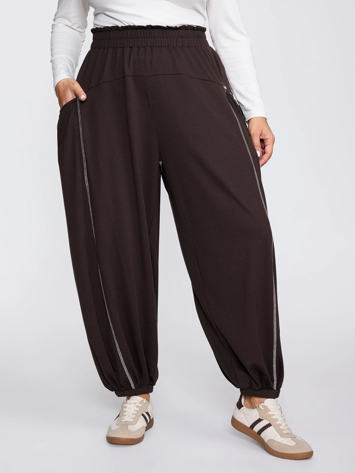 Supersoft Color Contrast Edges Pockets Pants