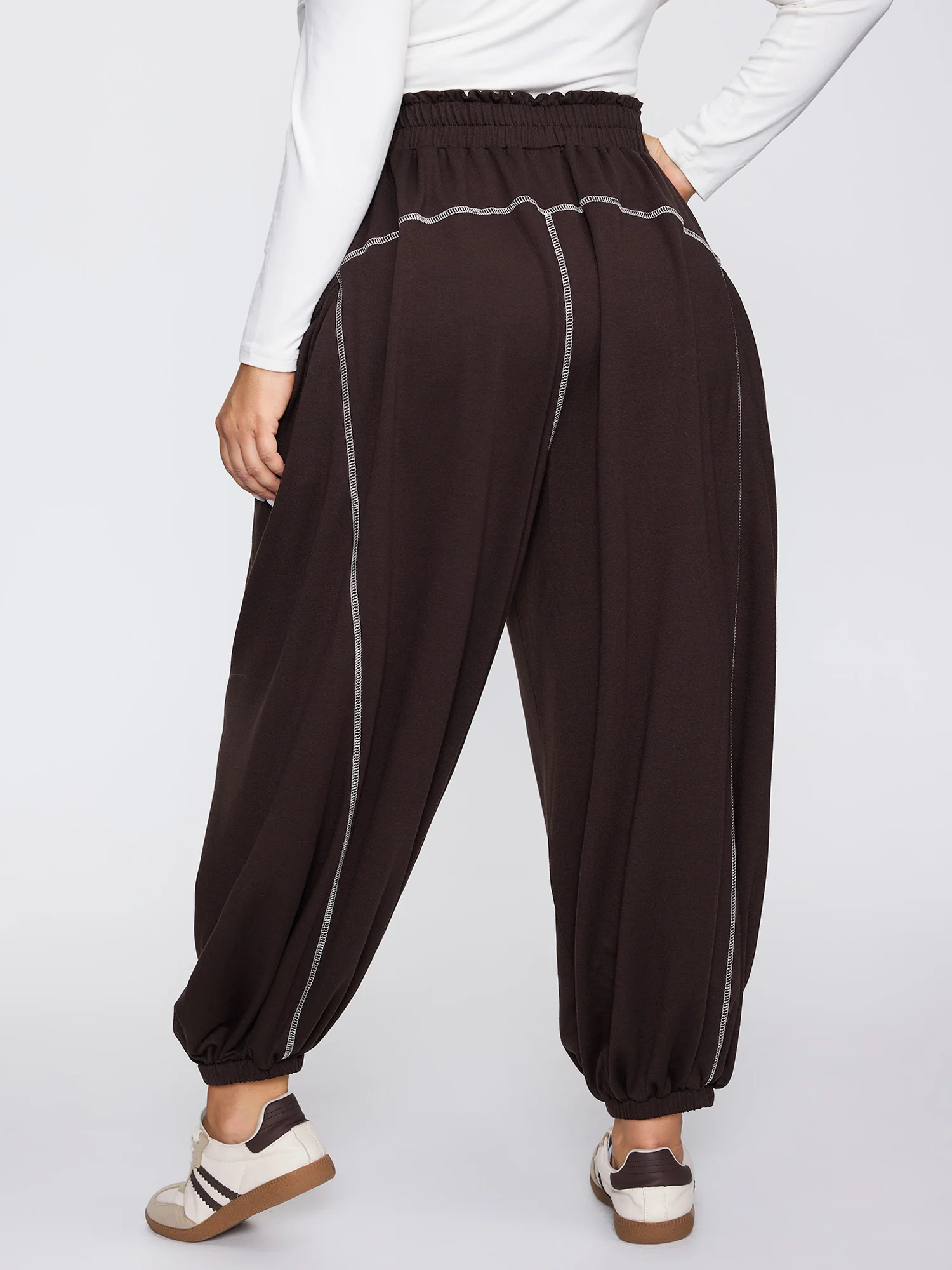 Supersoft Color Contrast Edges Pockets Pants - Image 6