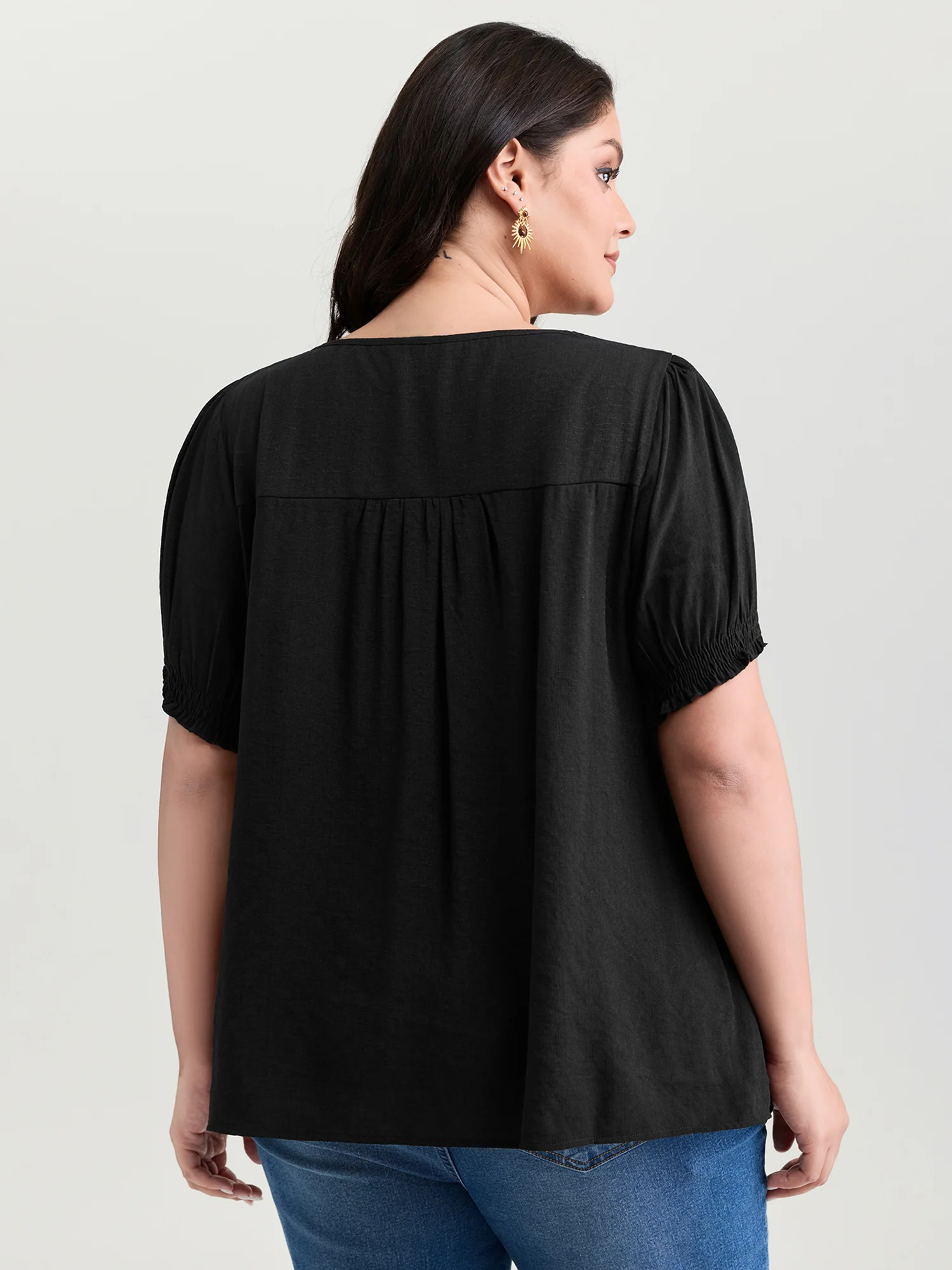 Supersoft Color Contrast Embroidery Blouse - Image 4