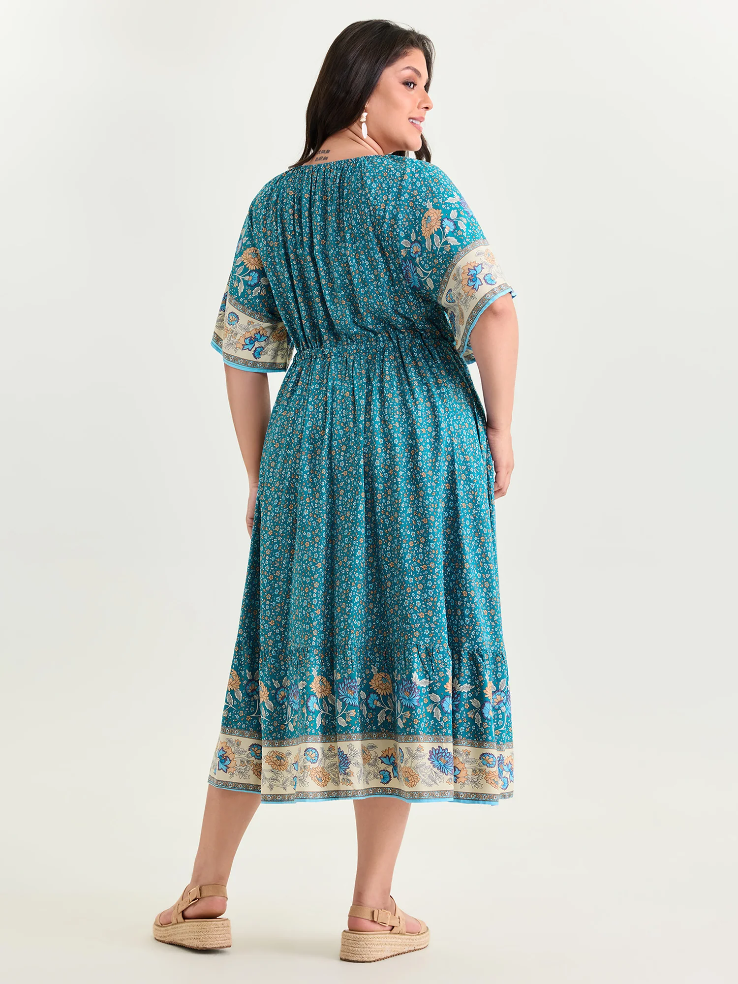 Supersoft Color Contrast Flowy Kimono - Image 4