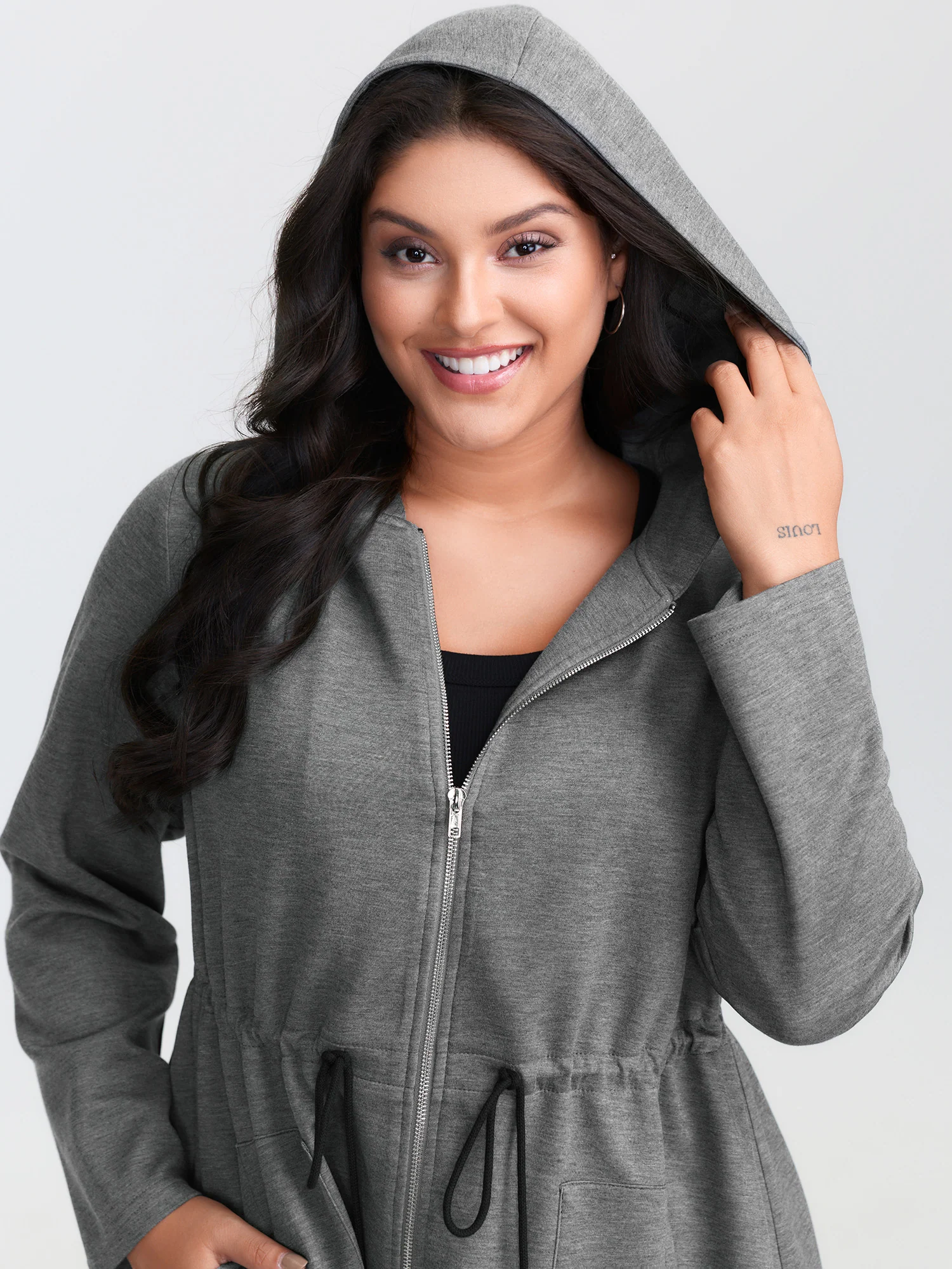Supersoft Color Contrast Hooded Coat - Image 2
