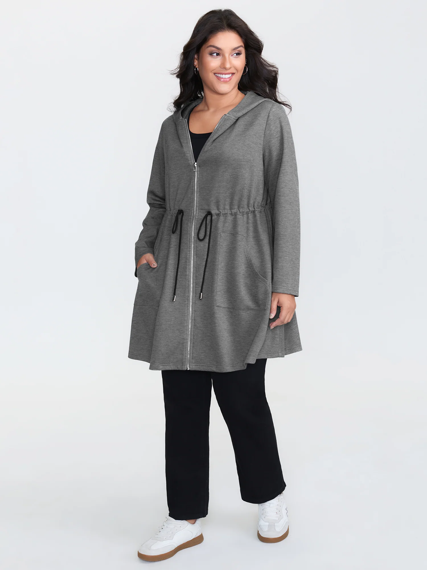Supersoft Color Contrast Hooded Coat - Image 3