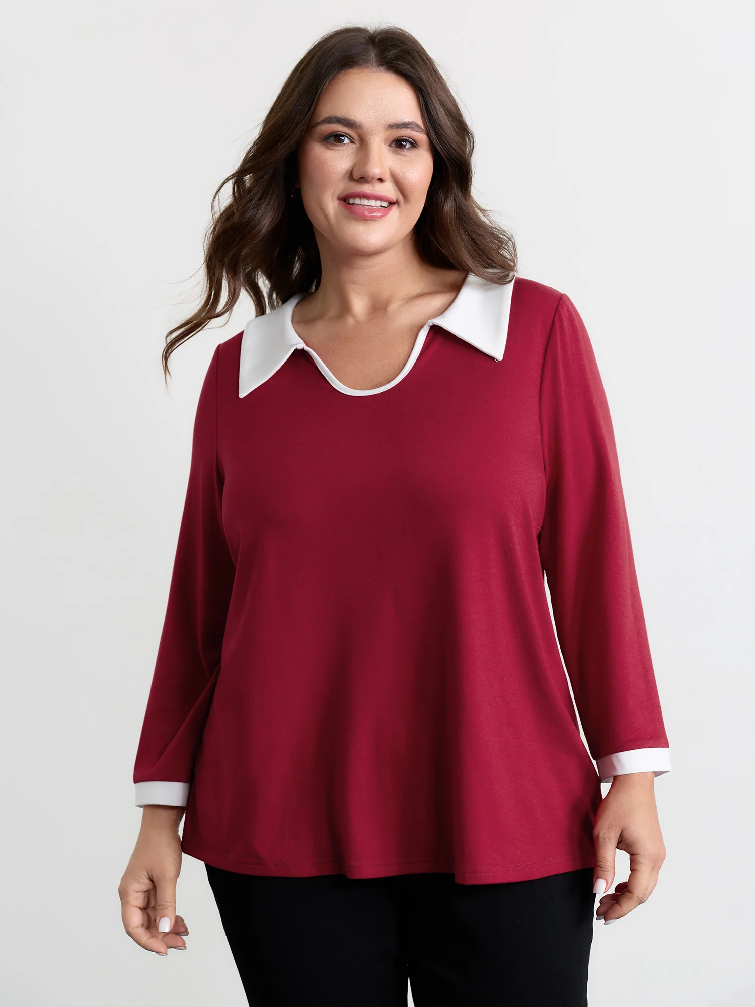 Supersoft Color Contrast Stretchy T-Shirt - Image 2