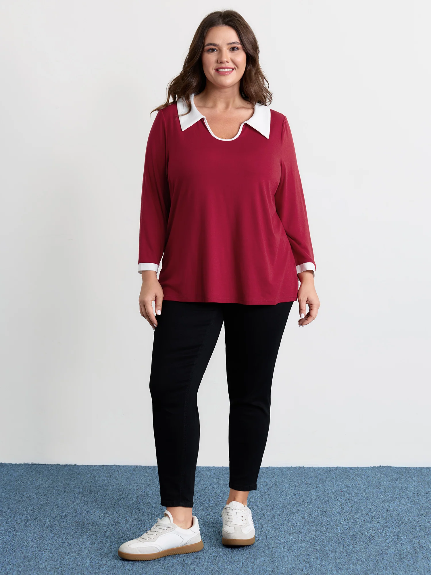 Supersoft Color Contrast Stretchy T-Shirt - Image 3