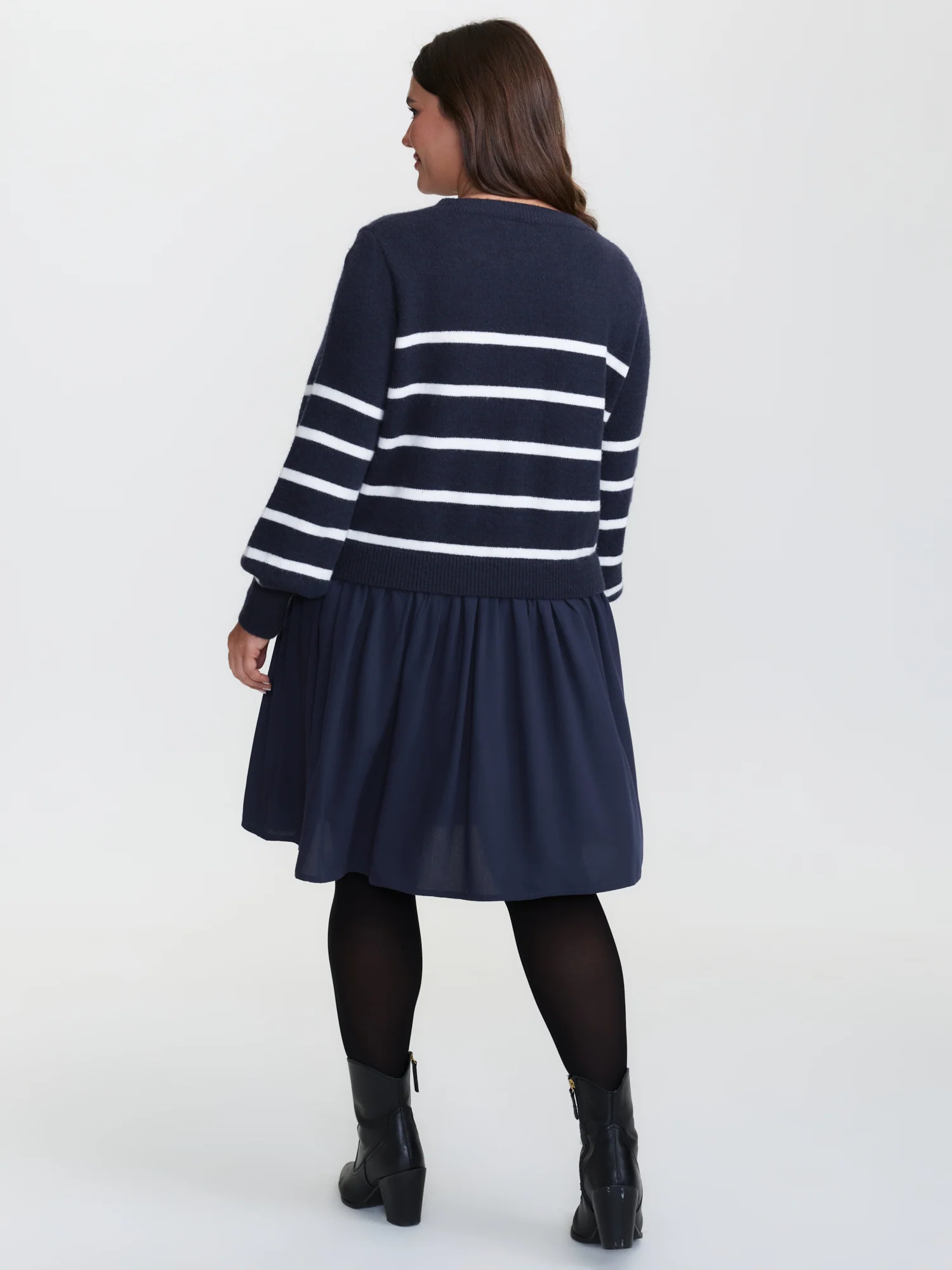 Supersoft Color Contrast Stripe Sweater Dress - Image 4