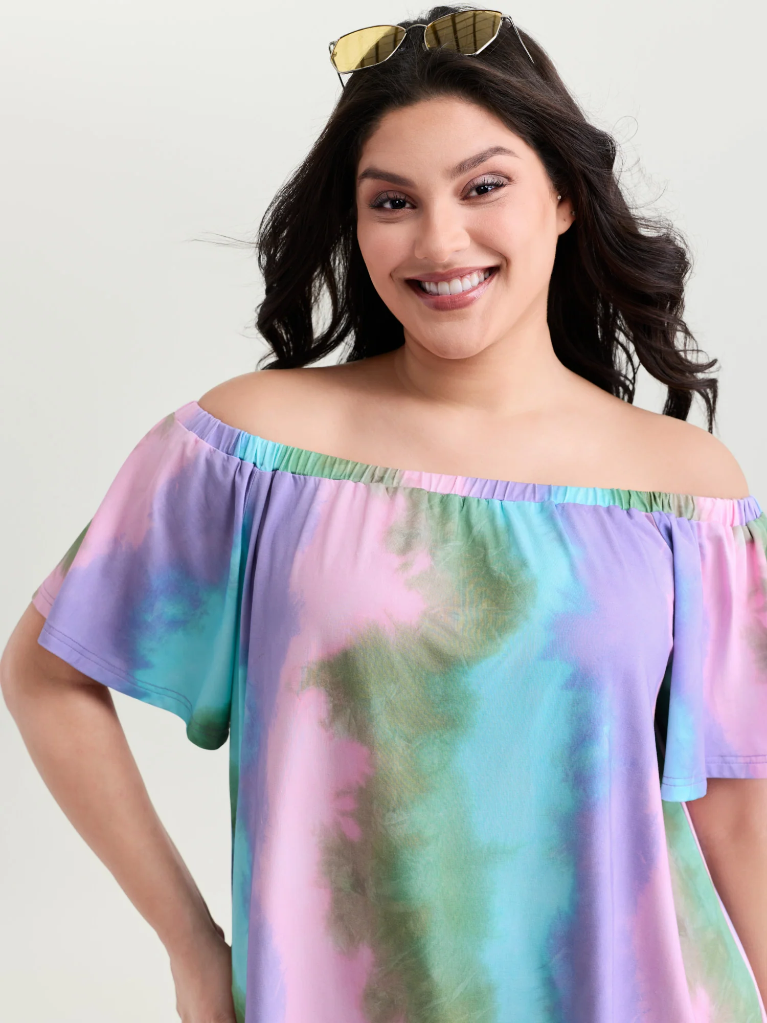 Supersoft Color Gradient Off-Shoulder Top - Image 2