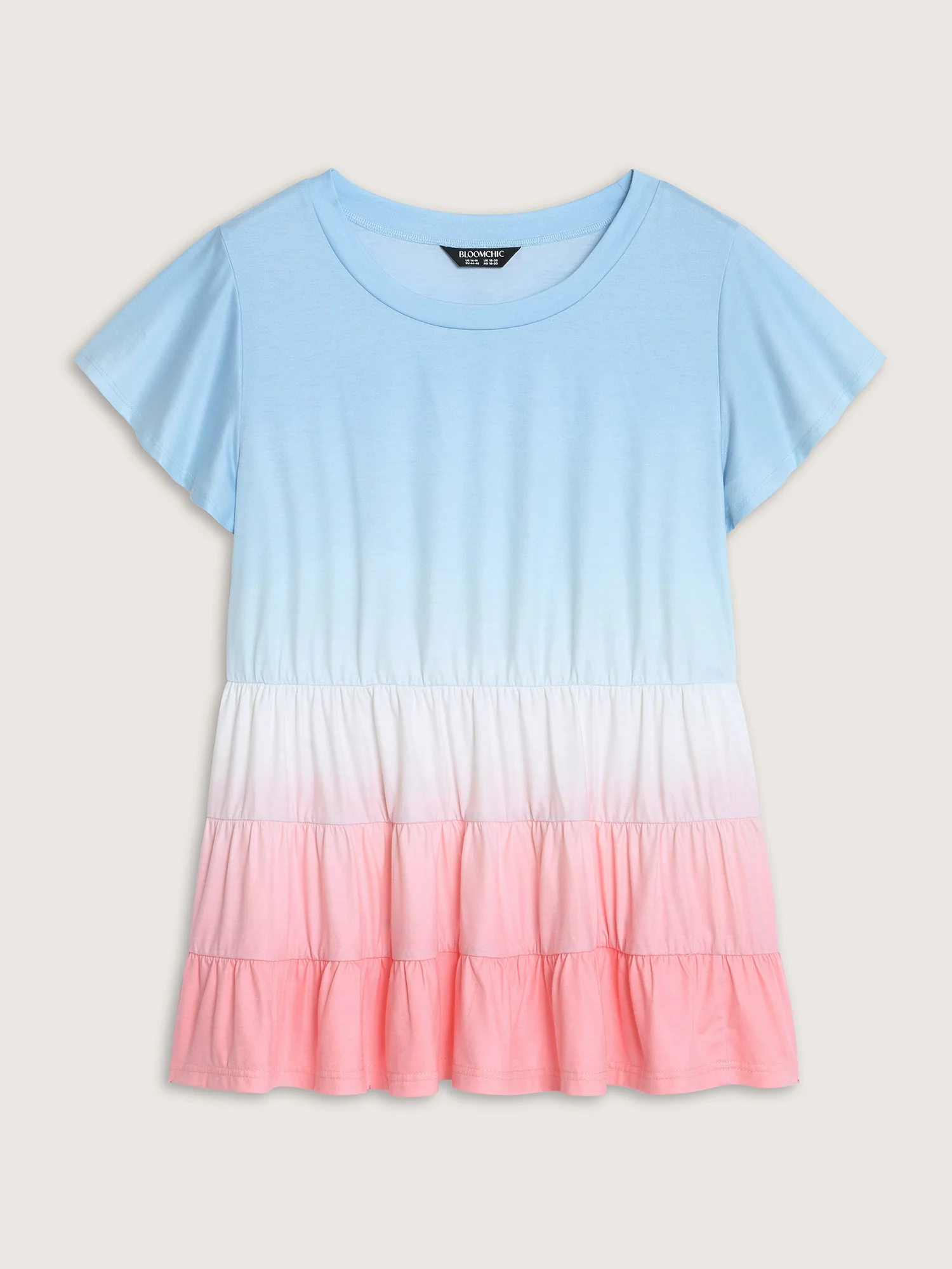 Supersoft Color Gradient Ruffled Sleeve Knit Top - Image 7