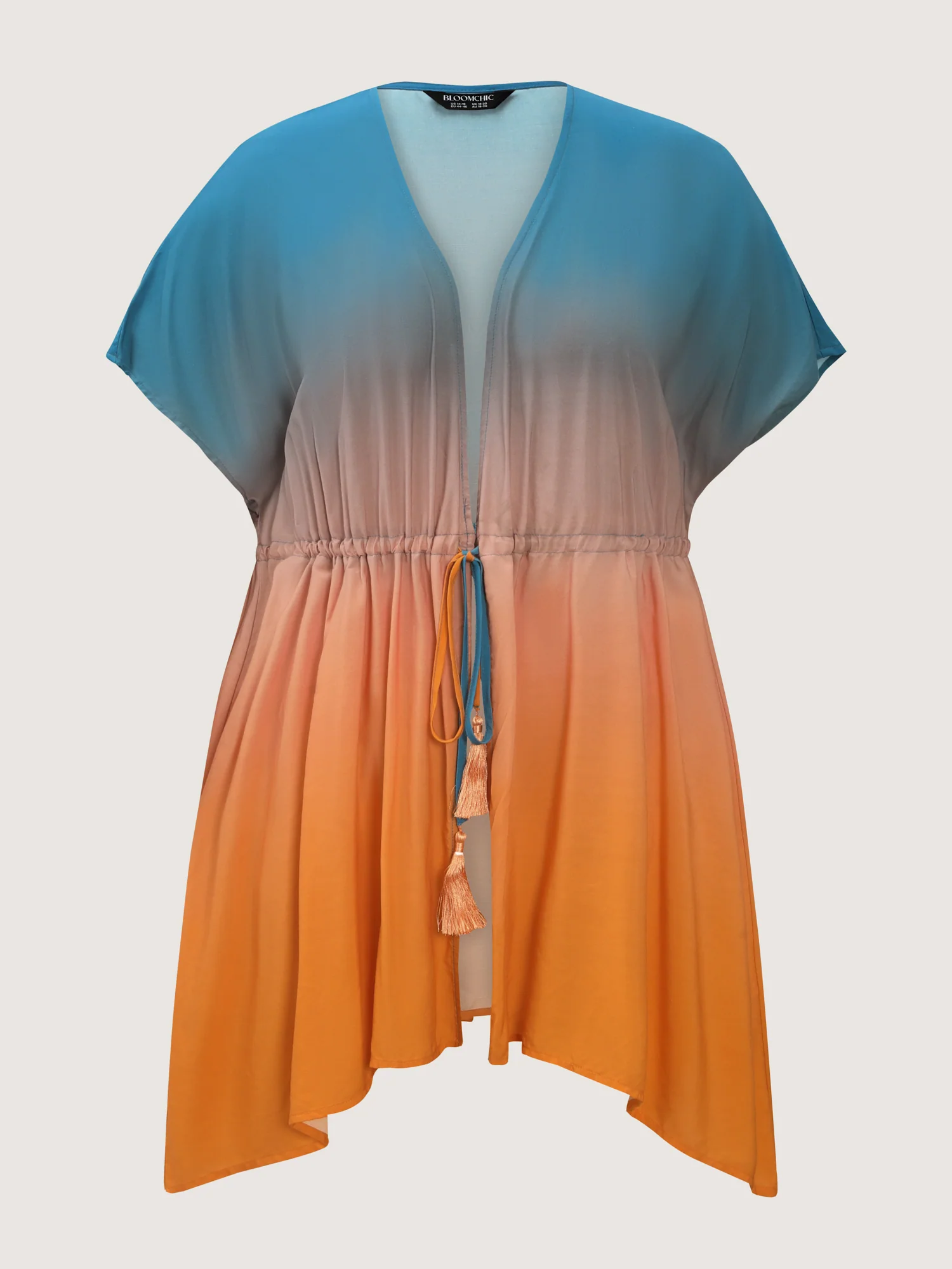 Supersoft Color Gradient Waist-Tie Kimono - Image 6