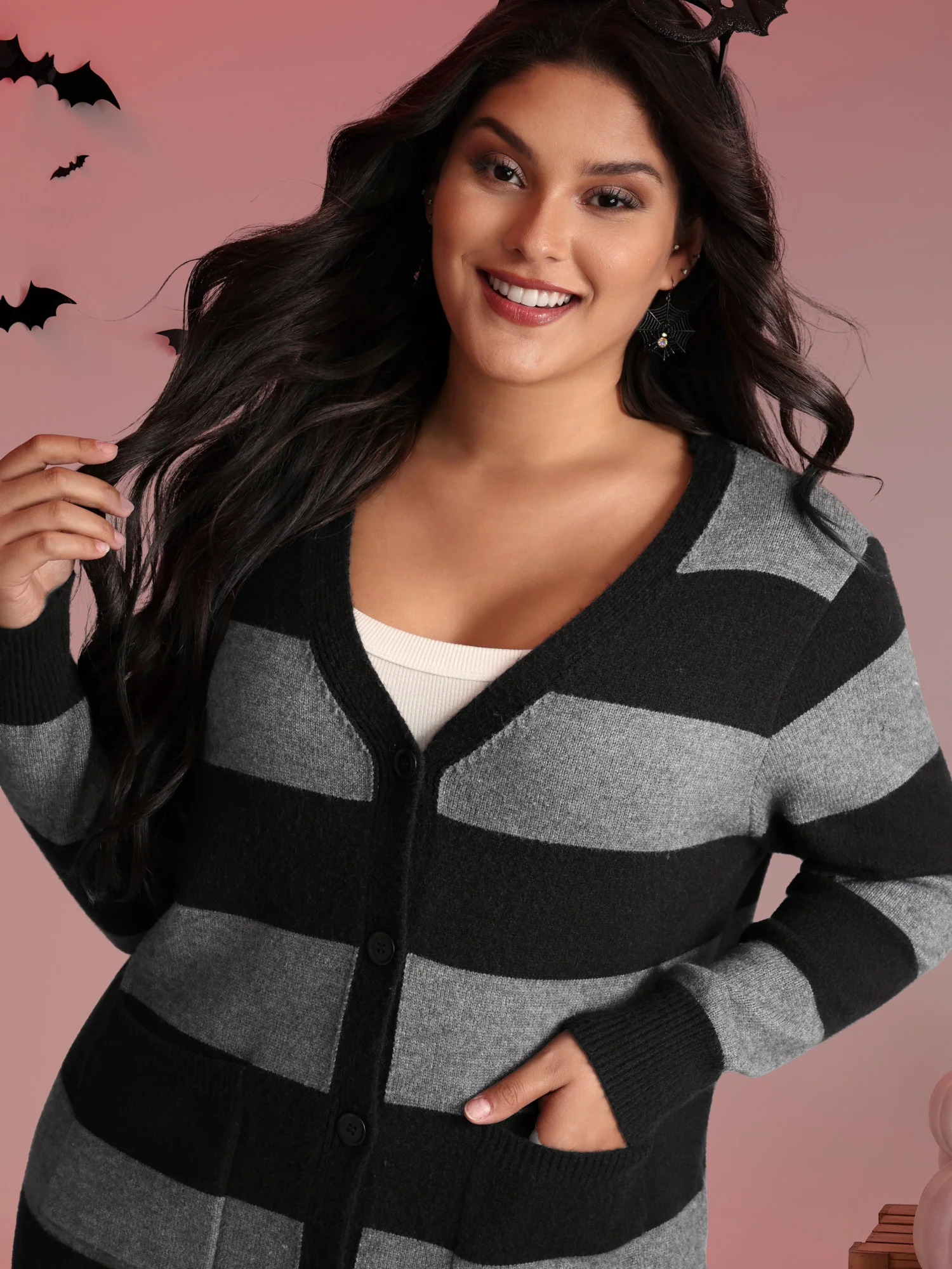 Supersoft Colorblock Button-Down Knit Cardigan - Image 2