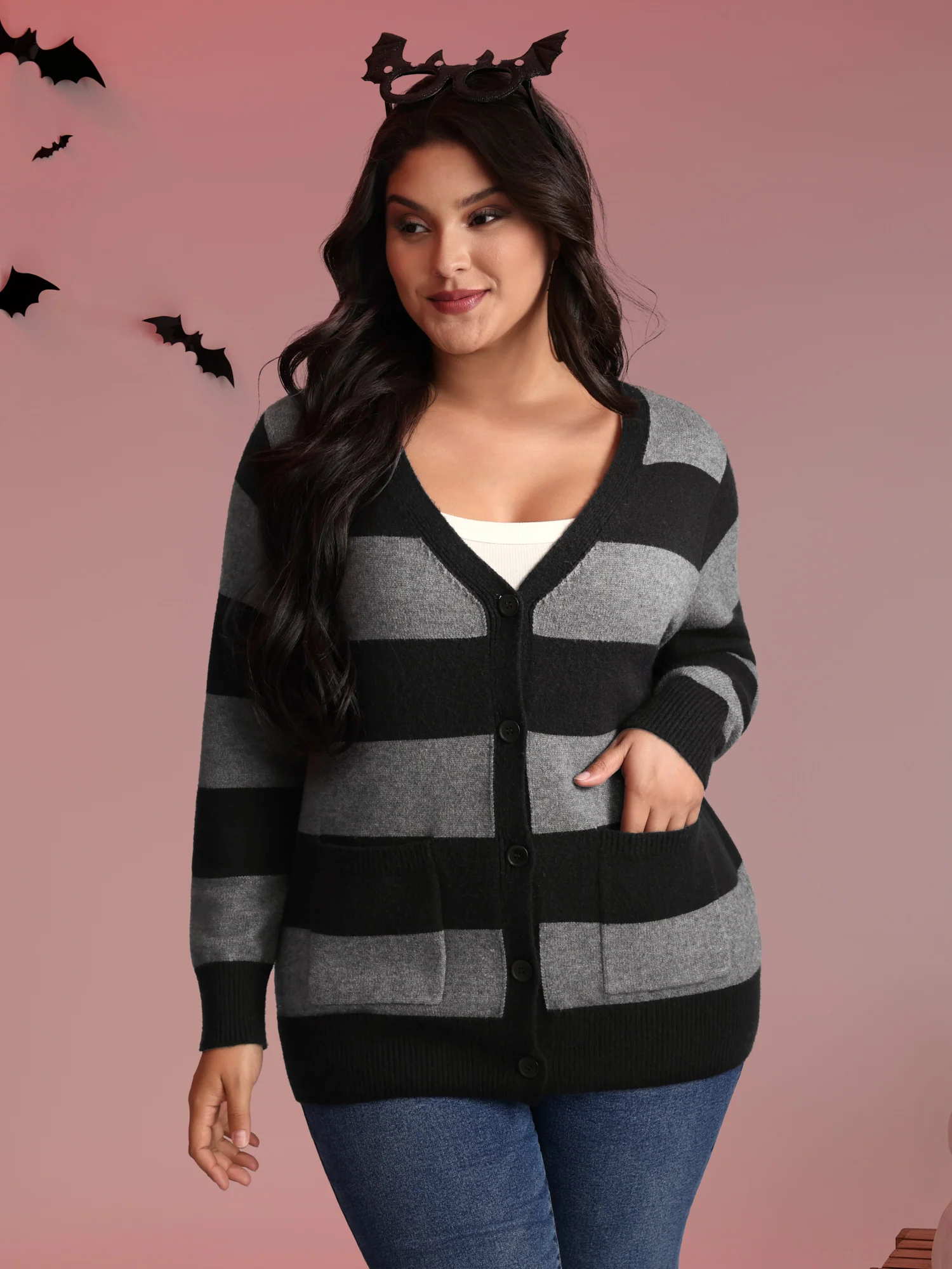 Supersoft Colorblock Button-Down Knit Cardigan - Image 4