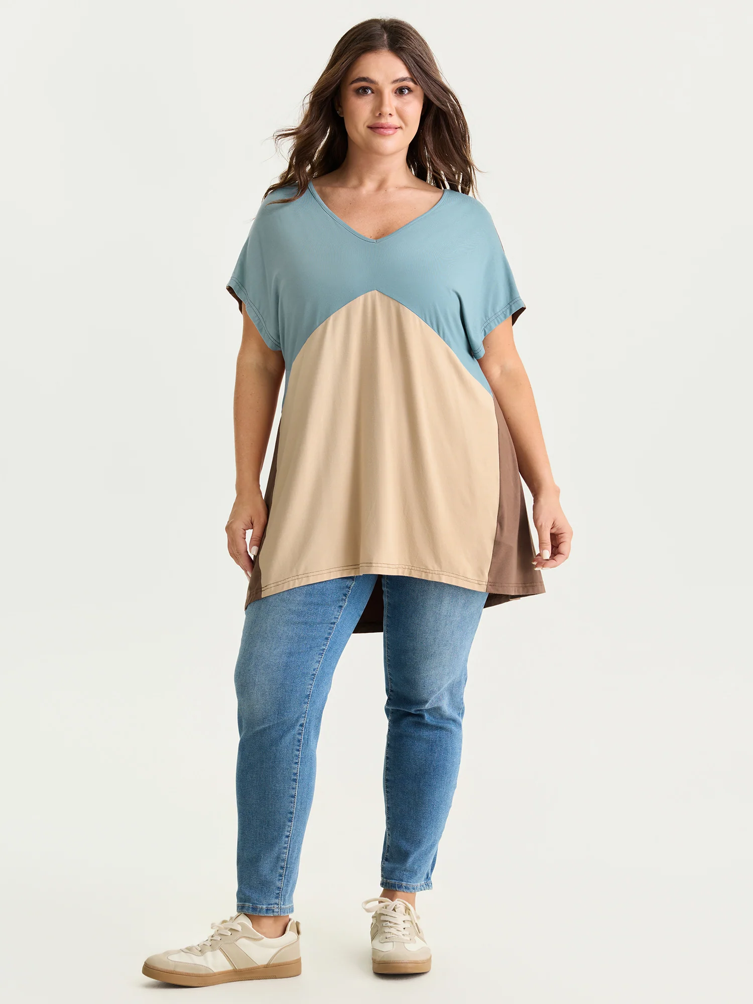 Supersoft Colorblock Drop Shoulder Knit Top - Image 3