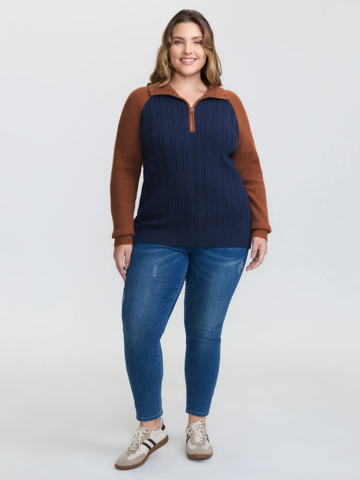 Supersoft Colorblock Half Zipper Pullover - Image 3