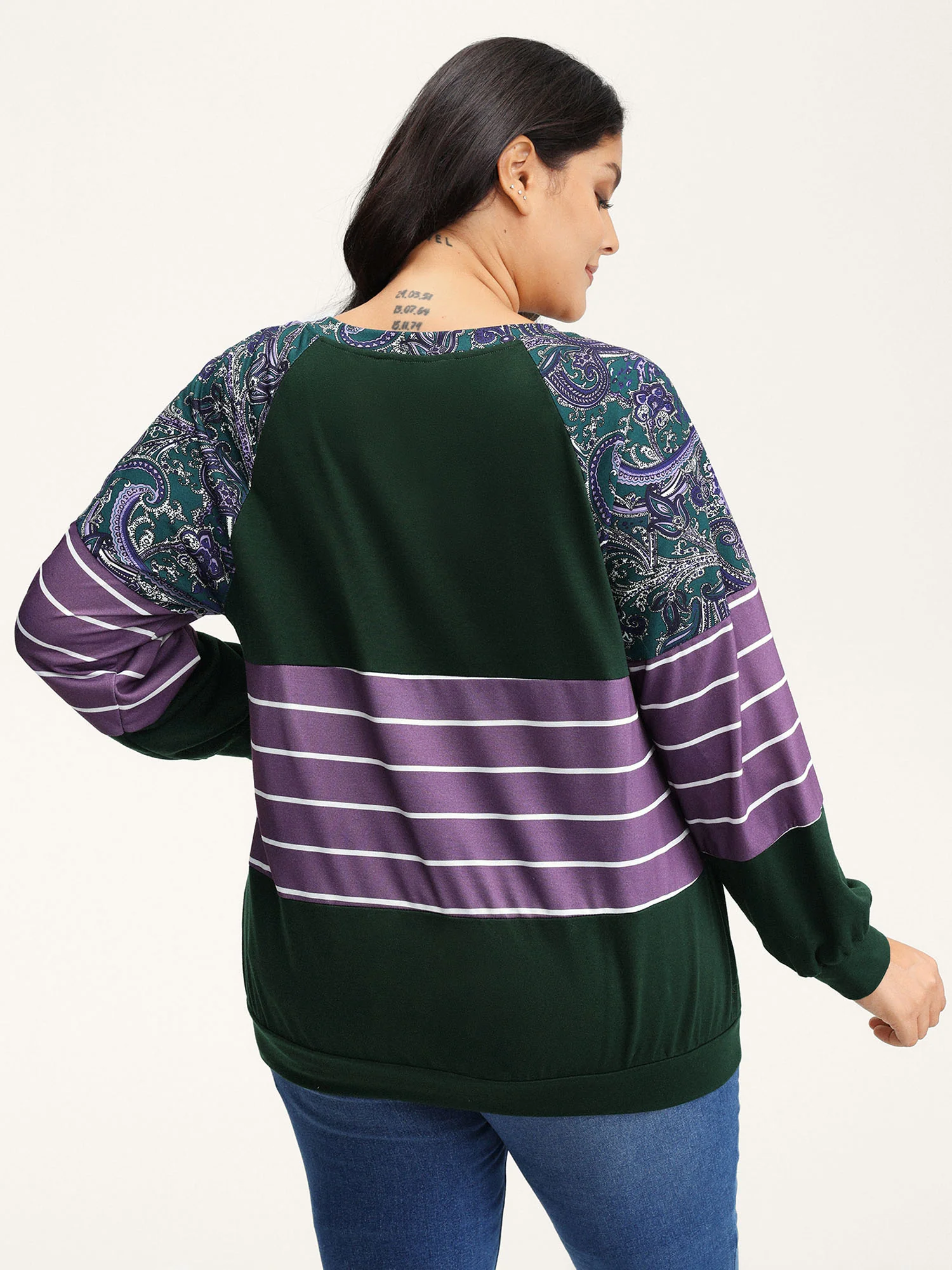 Supersoft Colorblock Paisley Print Sweatshirt - Image 19