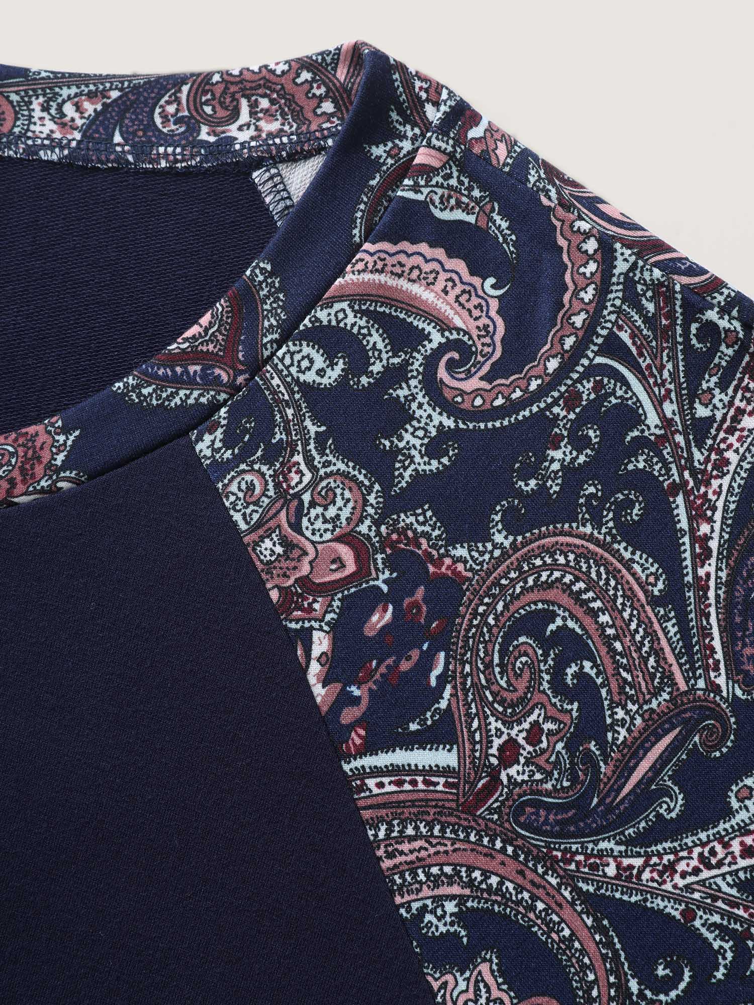 Supersoft Colorblock Paisley Print Sweatshirt - Image 5