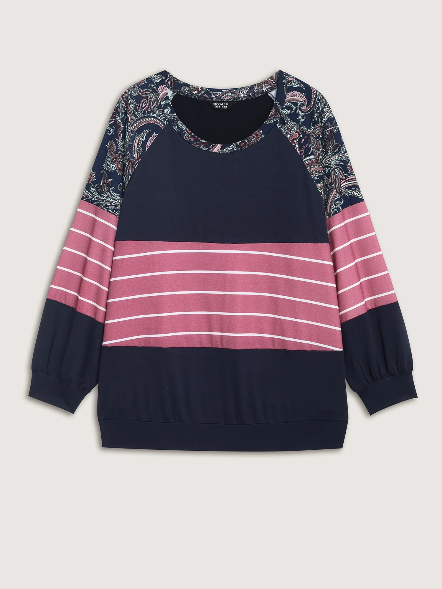 Supersoft Colorblock Paisley Print Sweatshirt - Image 7