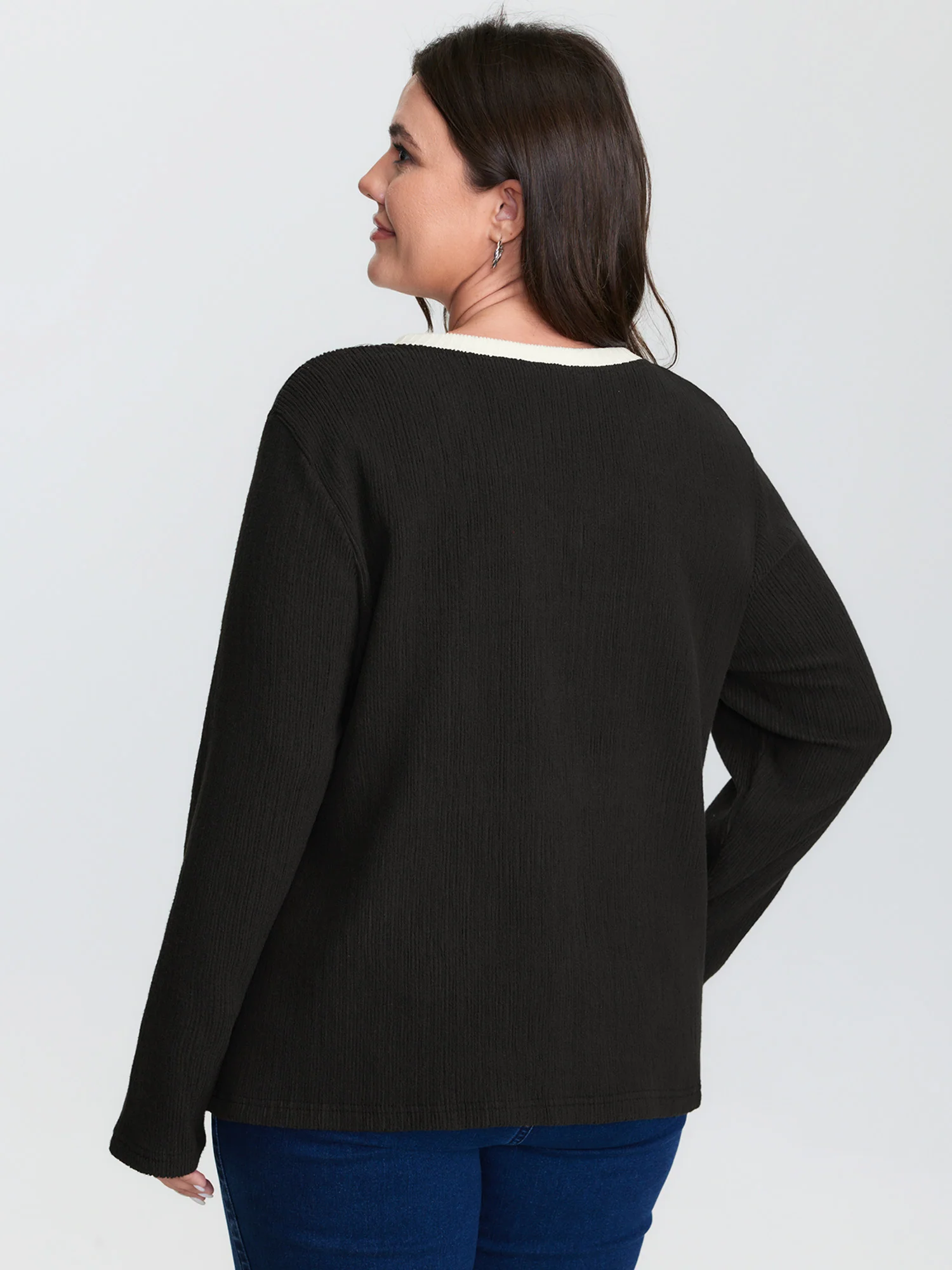 Supersoft Colorblock Textured Sweatshirt - Image 4