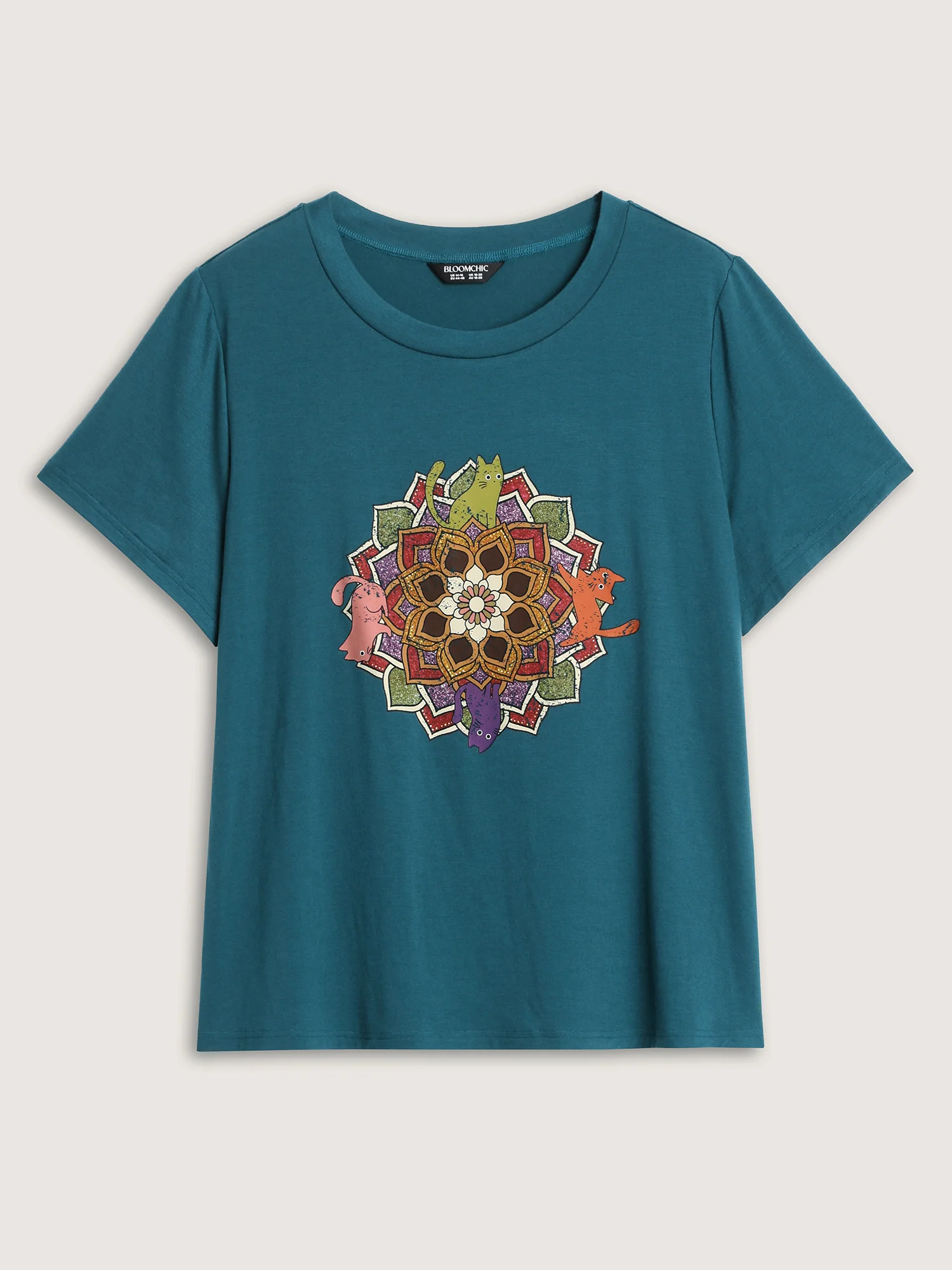 Supersoft Colorful Cats Print T-Shirt - Image 5