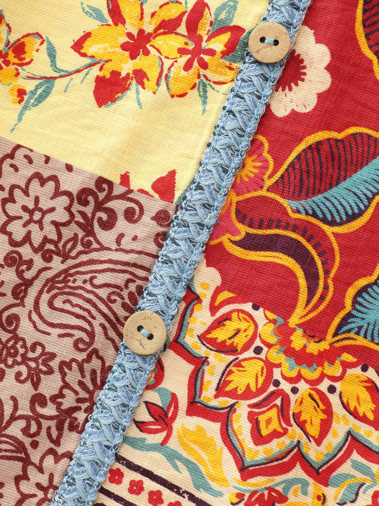 Supersoft Colorful Contrast Patchwork Print Blouse - Image 6