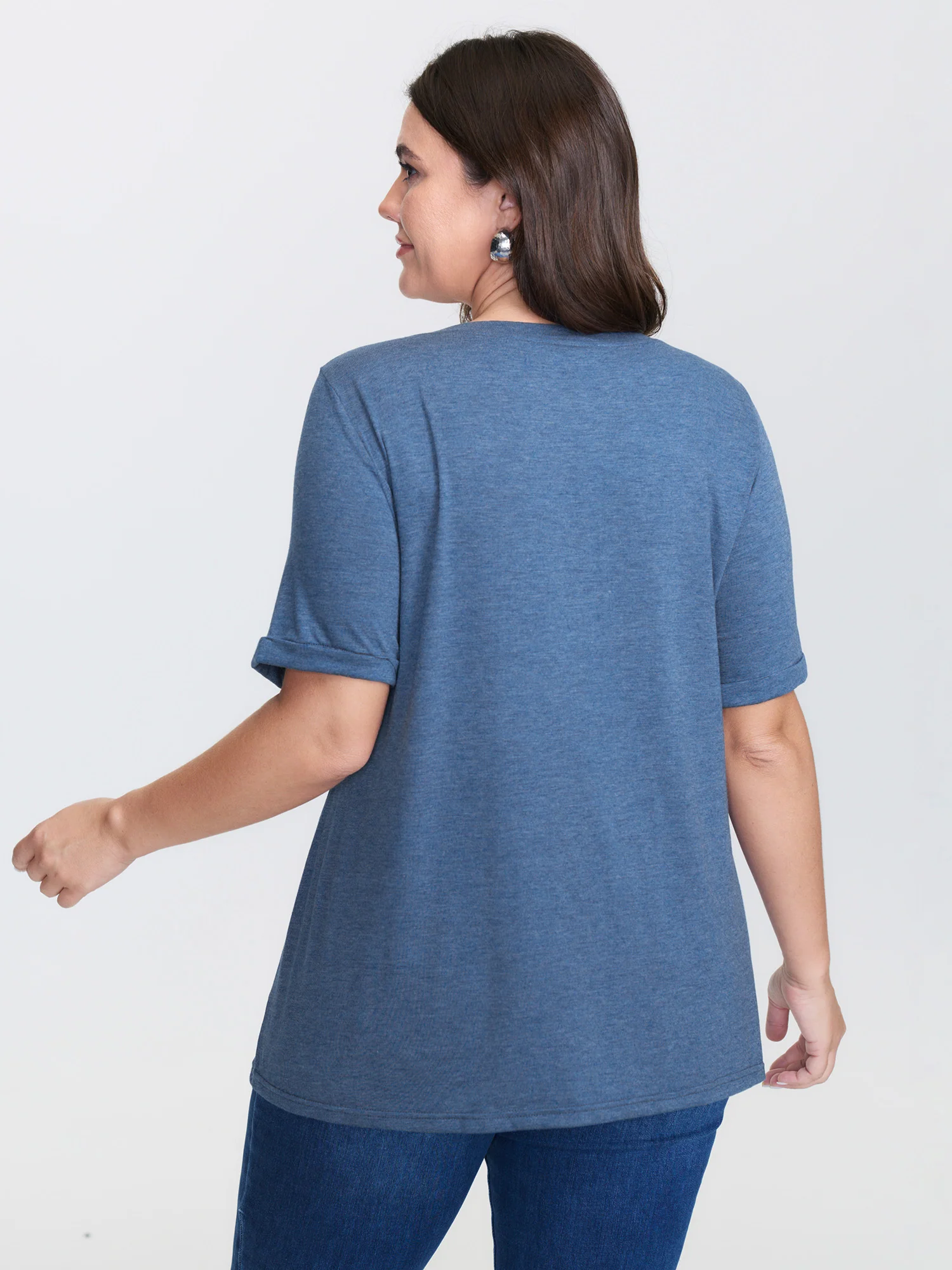 Supersoft Colorful Mushroom Pattern Heather T-Shirt - Image 4