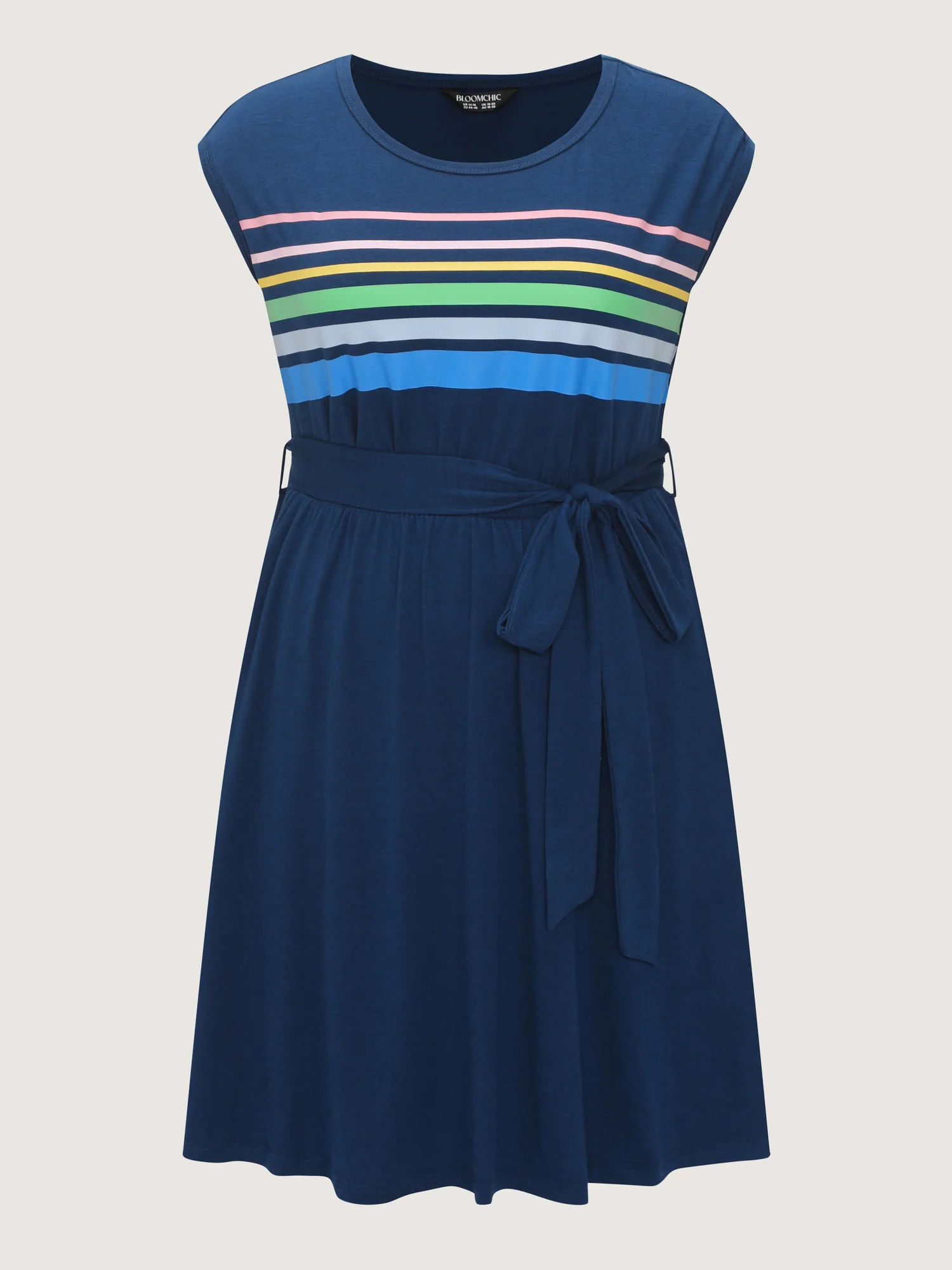 Supersoft Colorful Striped Print Mini Dress - Image 8