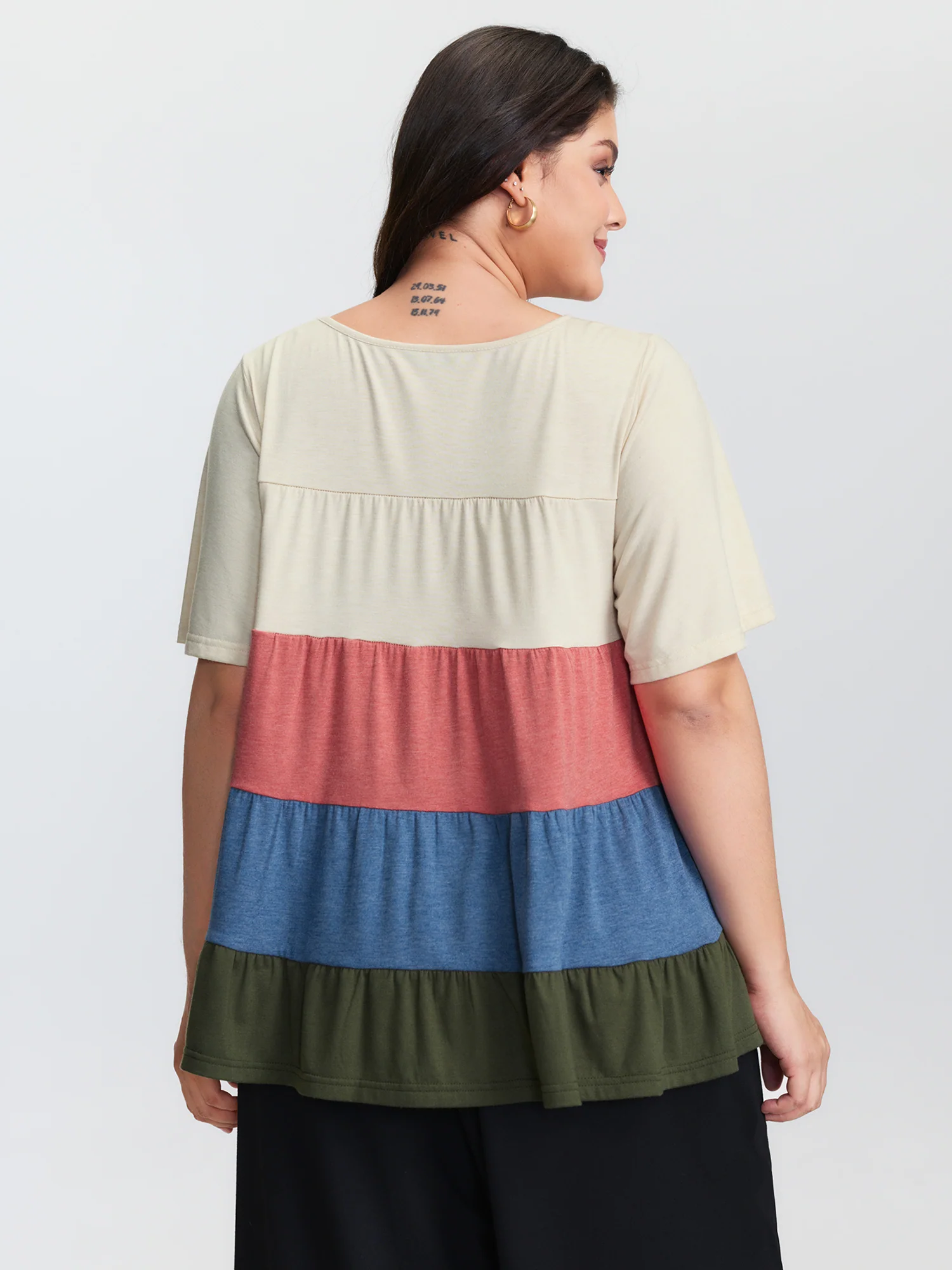 Supersoft Colorful Stripes A-Line Knit Top - Image 4