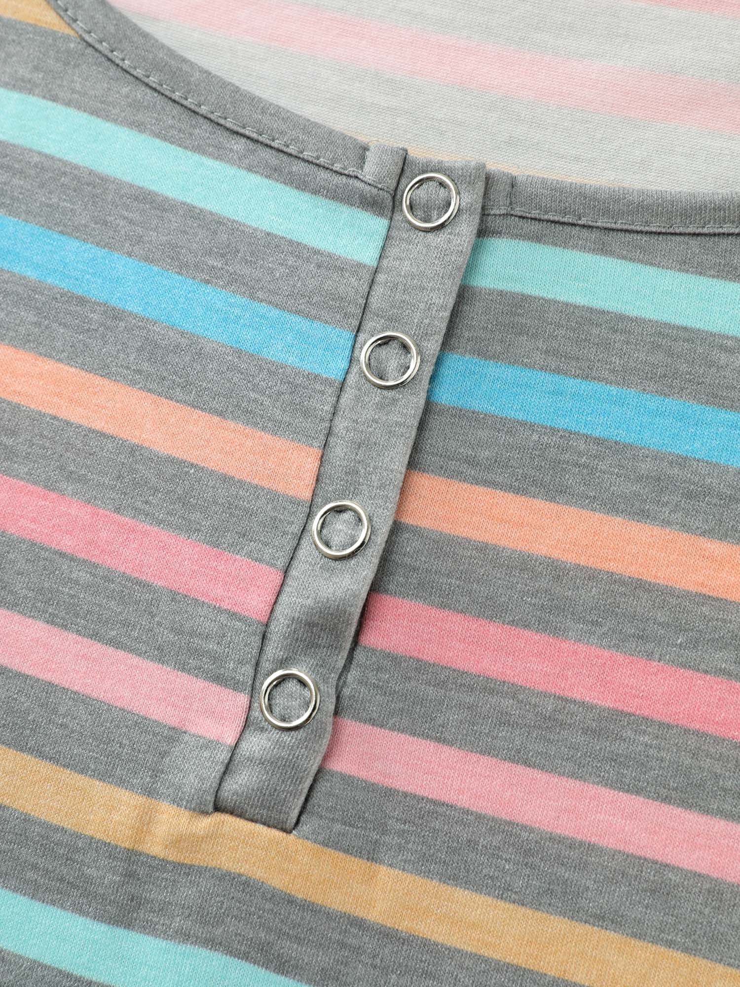 Supersoft Colorful Stripes Scoop Neck Tank Top - Image 5