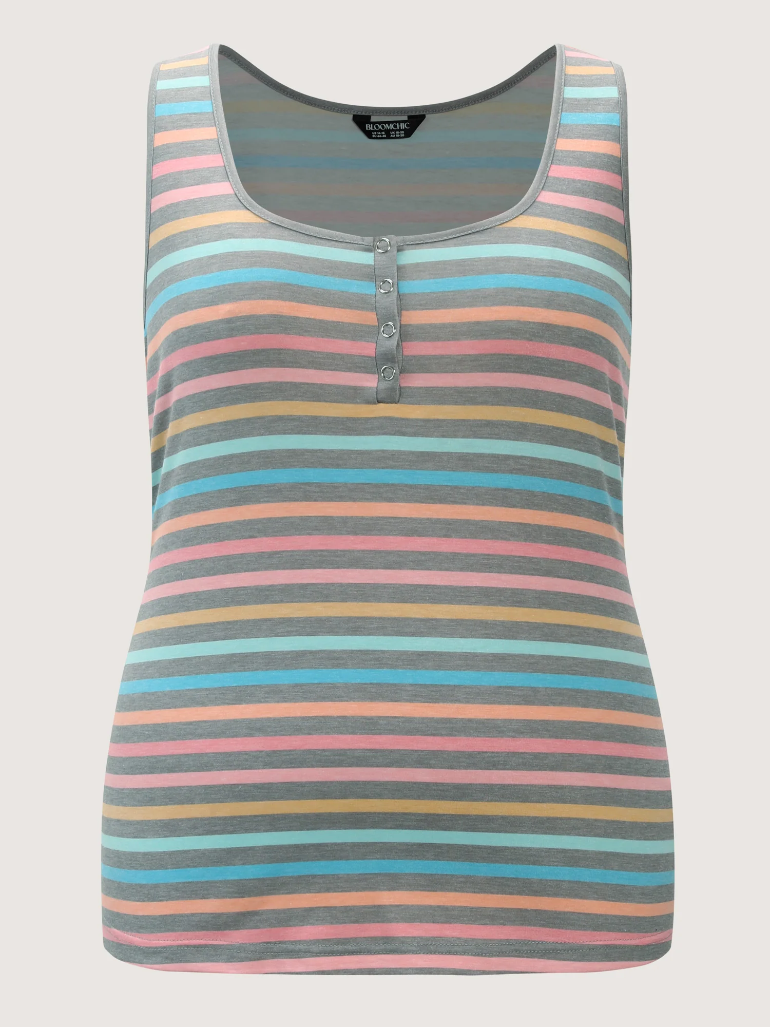 Supersoft Colorful Stripes Scoop Neck Tank Top - Image 6