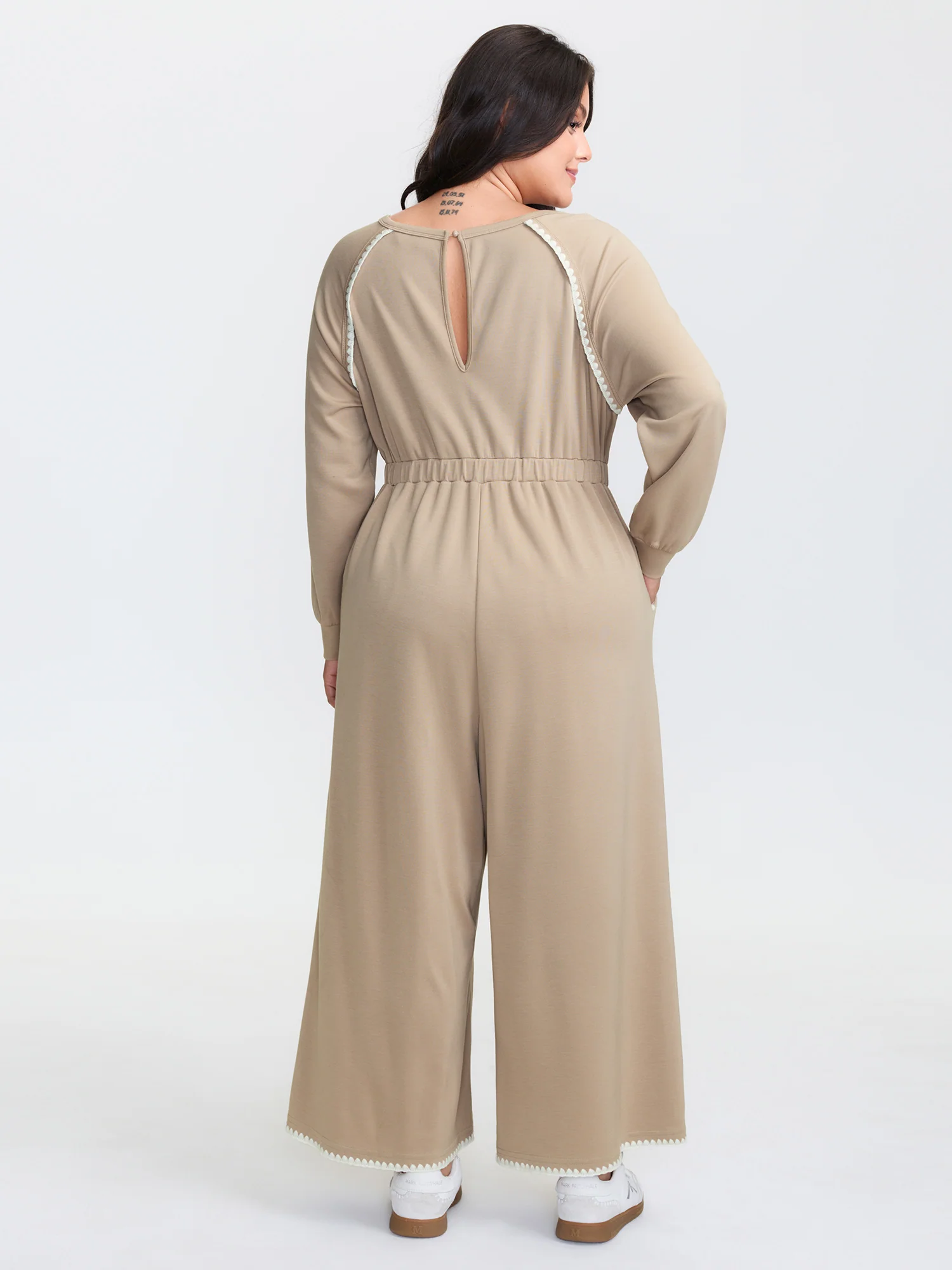 Supersoft Contrast Edges Stretchy Waist Jumpsuit - Image 4
