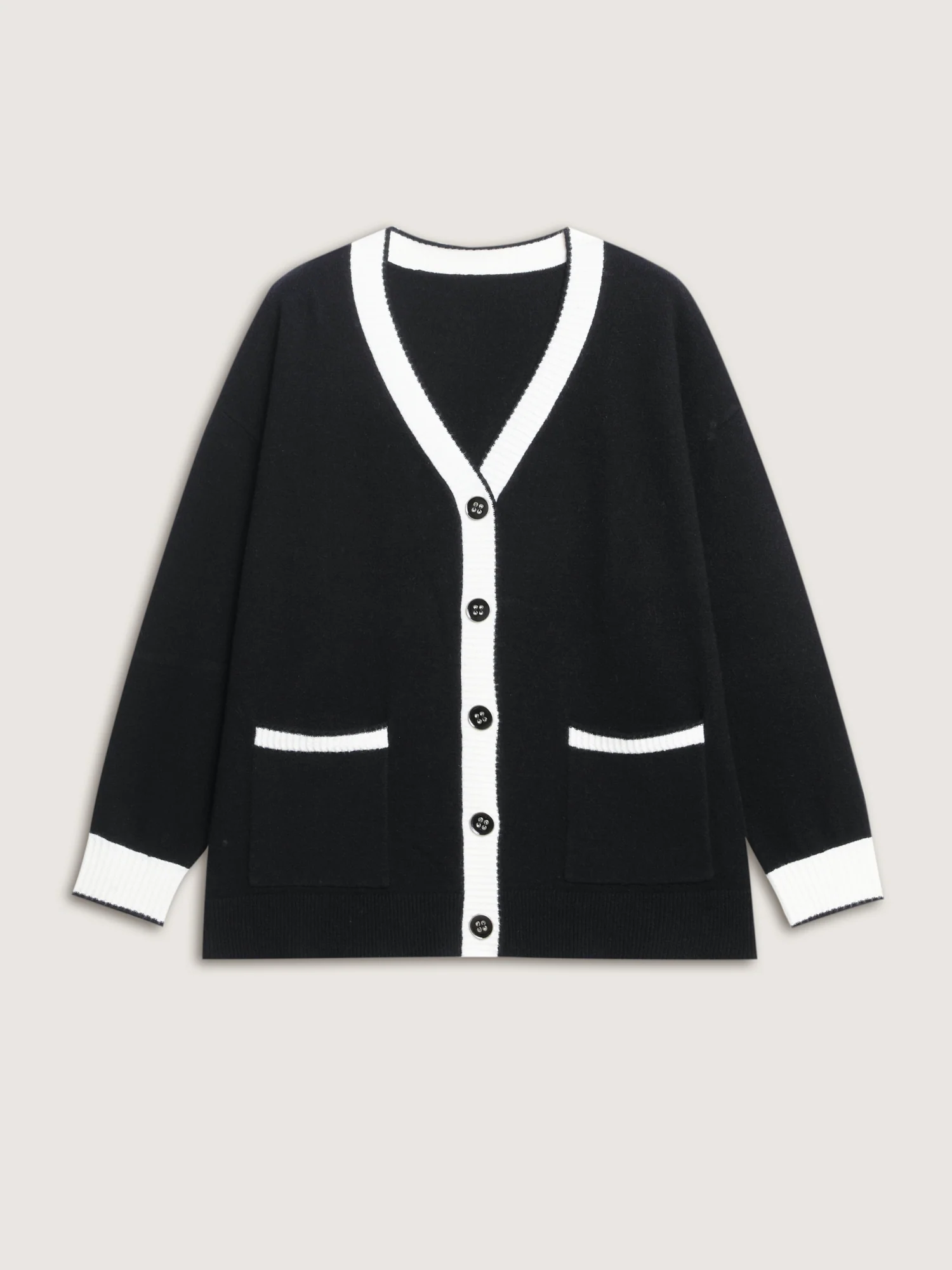 Supersoft Contrast Trim Pocketed Cardigan - Image 6