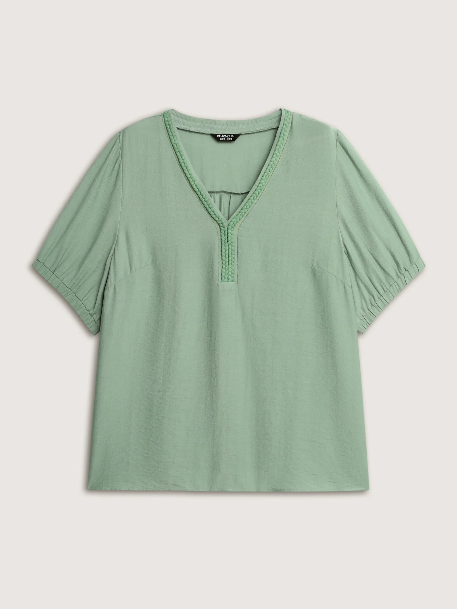 Supersoft Contrast Webbing V-Neck Blouse - Image 5