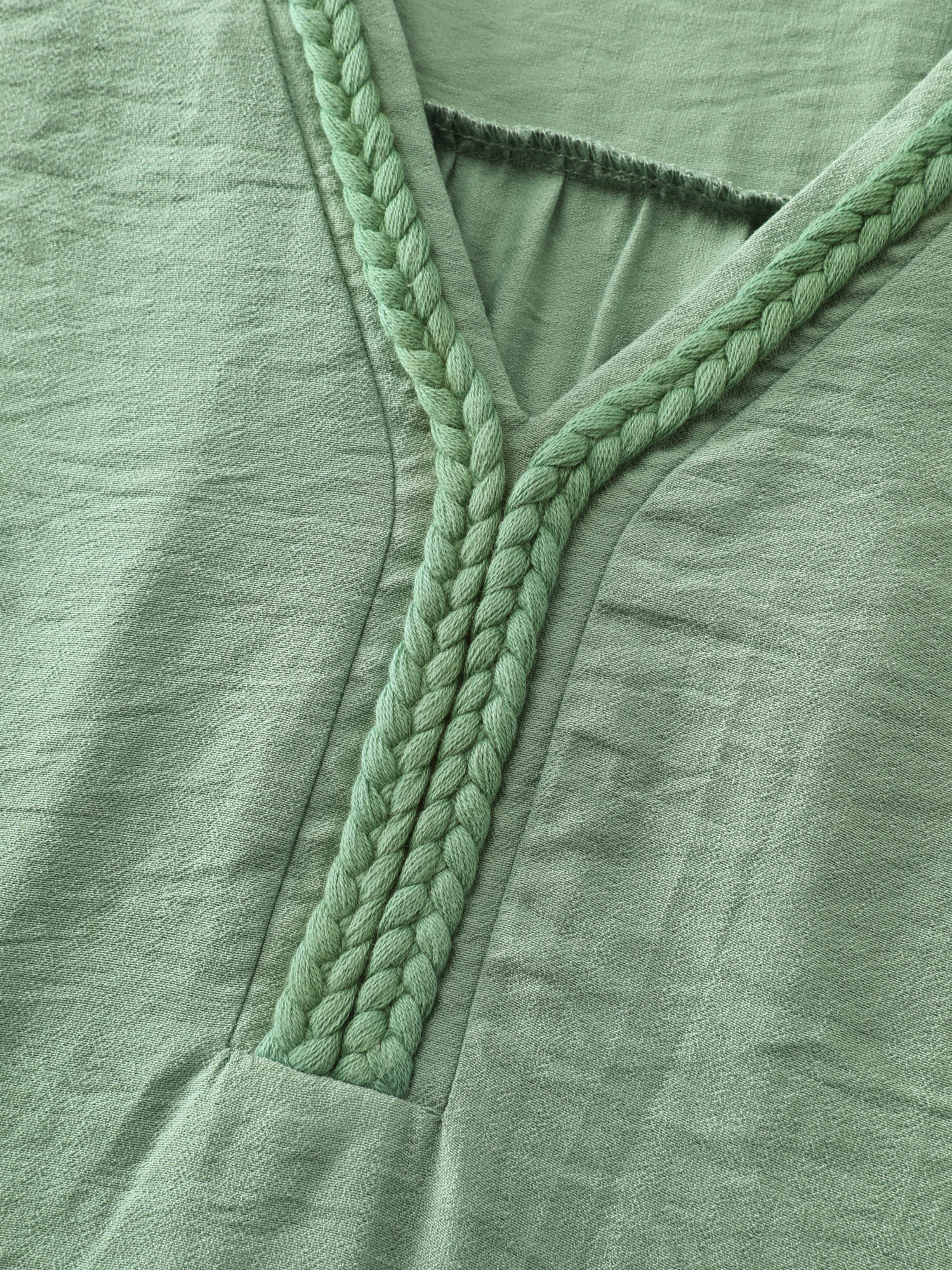 Supersoft Contrast Webbing V-Neck Blouse - Image 7